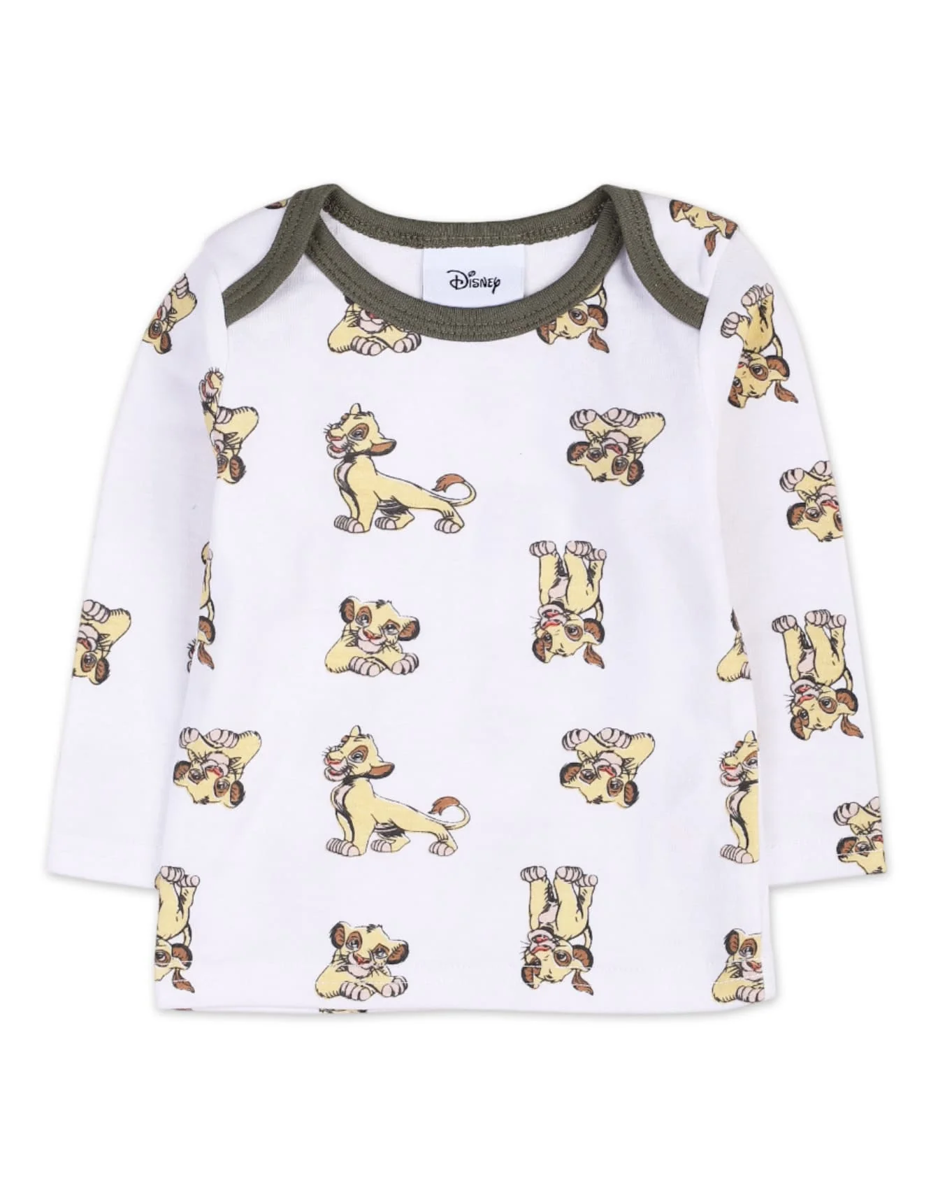 2 Pieces Dungaree Winter Suit Sets Bambies The Lion King Olive and White at Zubaidas - Image 2