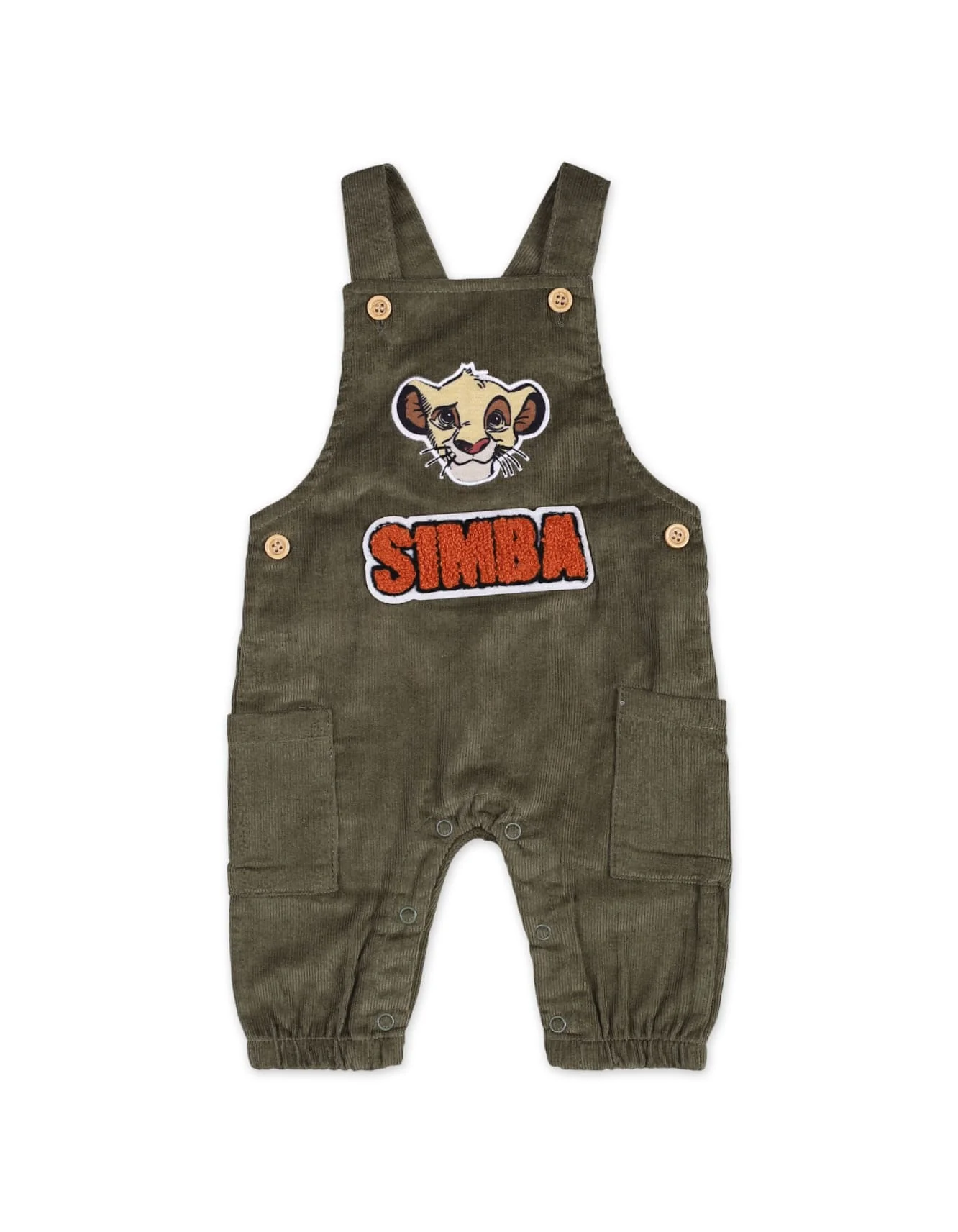 2 Pieces Dungaree Winter Suit Sets Bambies The Lion King Olive and White at Zubaidas - Image 4