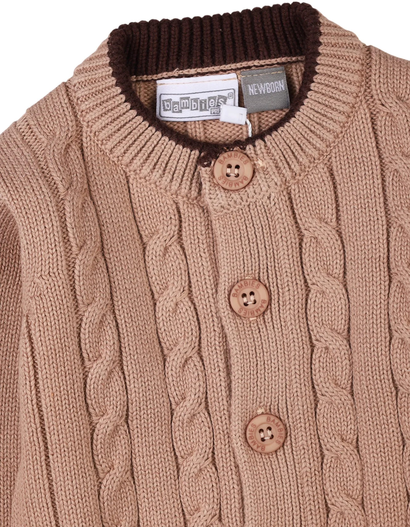 3 Pieces Infants Knitted Winter Suit Bambies Light Brown at Zubaidas - Image 5