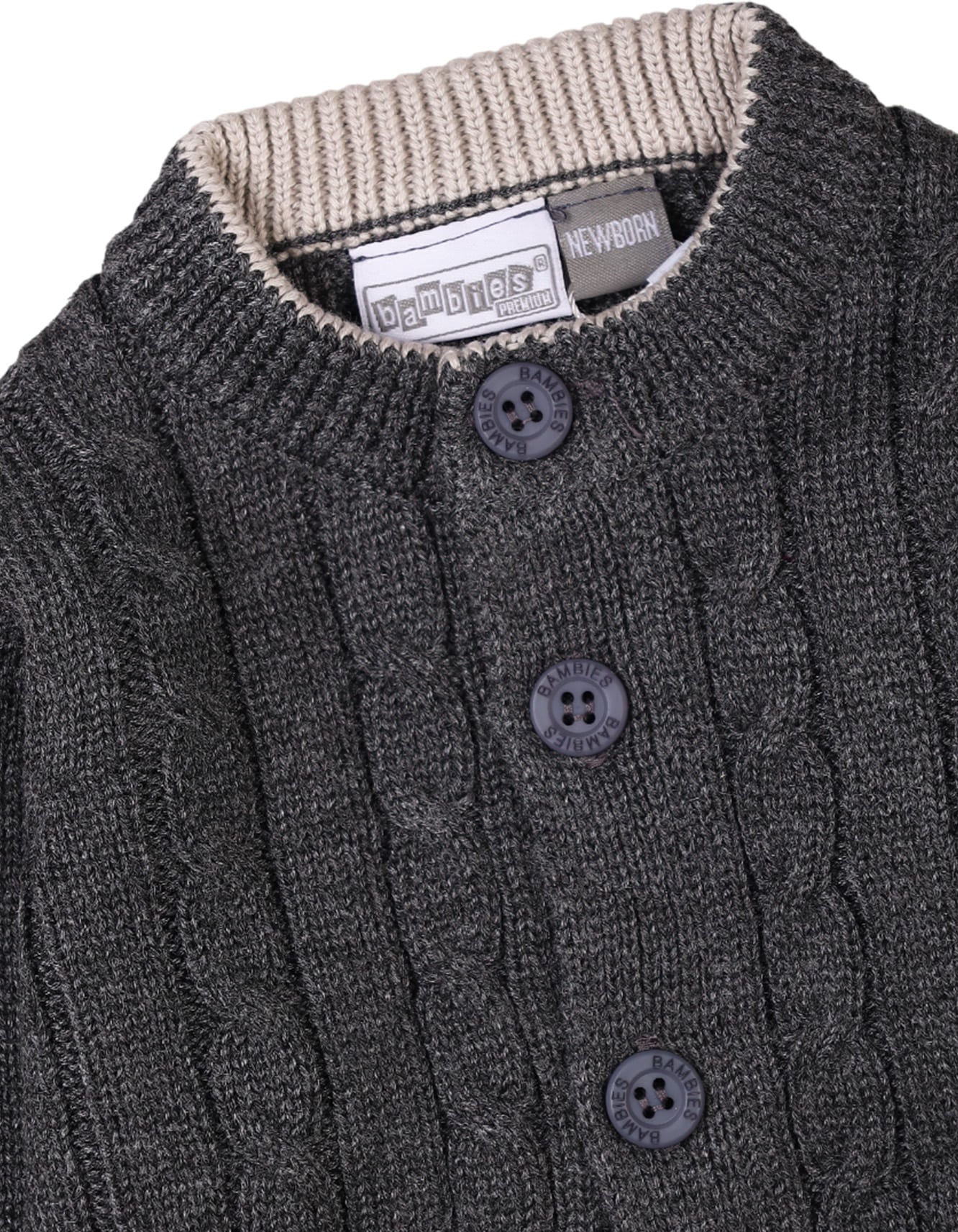 3 Pieces Newborn Knitted Winter Clothes Bambies Grey at Zubaidas - Image 5