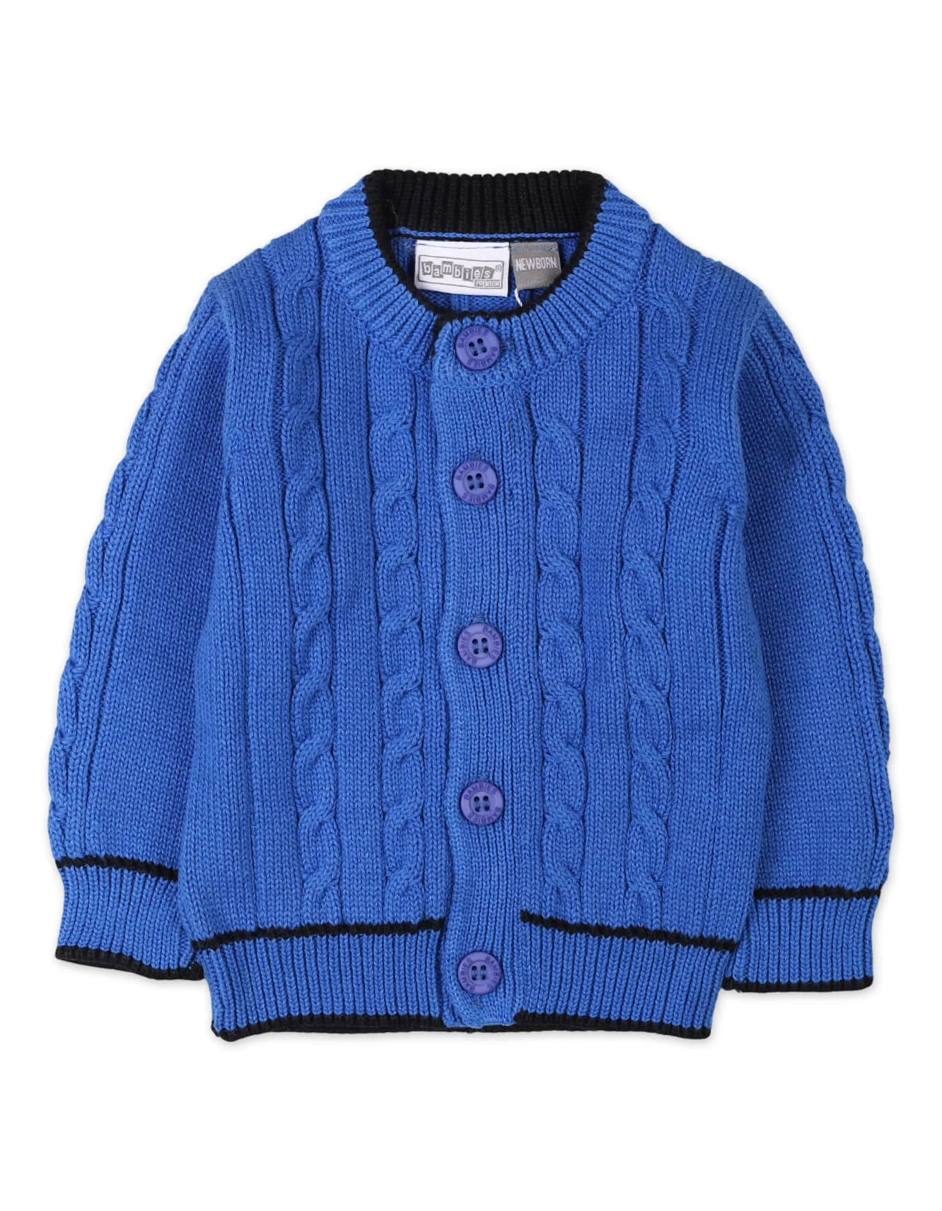 3 Pieces Newborn Knitted Winter Clothes Bambies Royal Blue at Zubaidas - Image 2