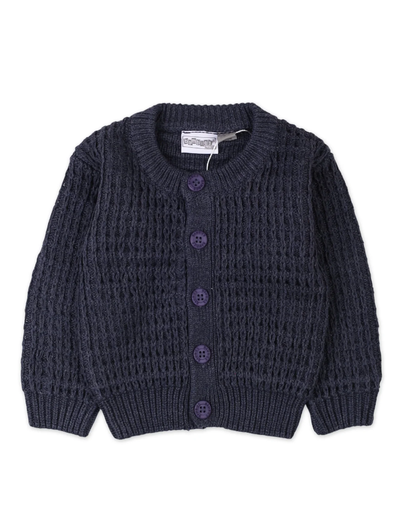 3 Pieces Newborn Knitted Winter Suit Bambies Navy Blue at Zubaidas - Image 2