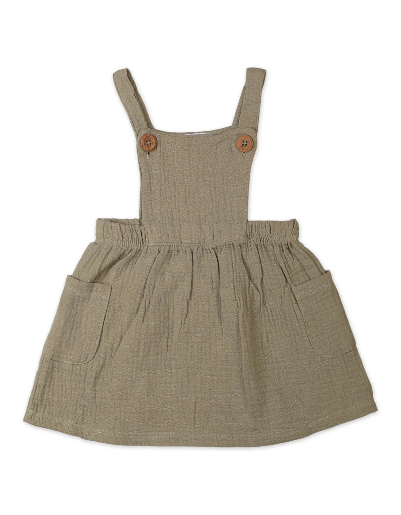 3 Pieces Winter Pinafore Dress Sets Bambies Olive at Zubaidas - Image 2