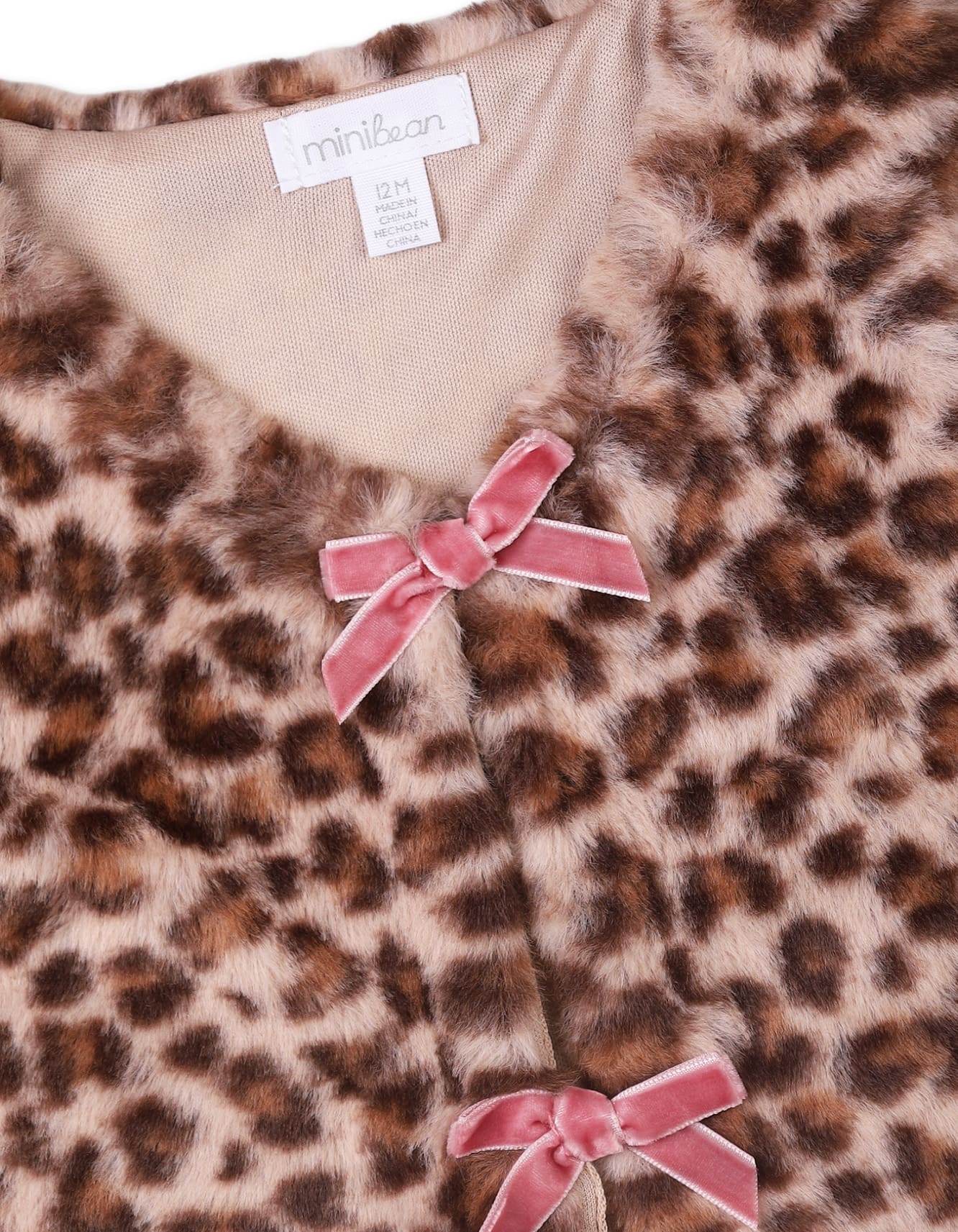4 Pieces Winter Suit Sets Bambies Leapord Pink at Zubaidas - Image 6