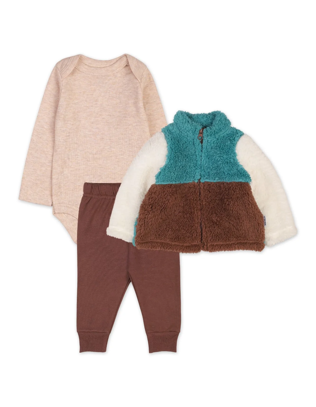 Baby 3 Pieces Winter Apparel Sets Bambies Beige and Brown at Zubaidas