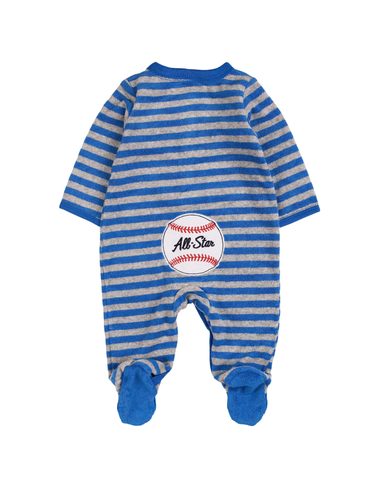 Baby Boys Full Rompers Bambies® Blue and Grey Terry Stripes at Zubaidas Official™ Pakistan - Image 3