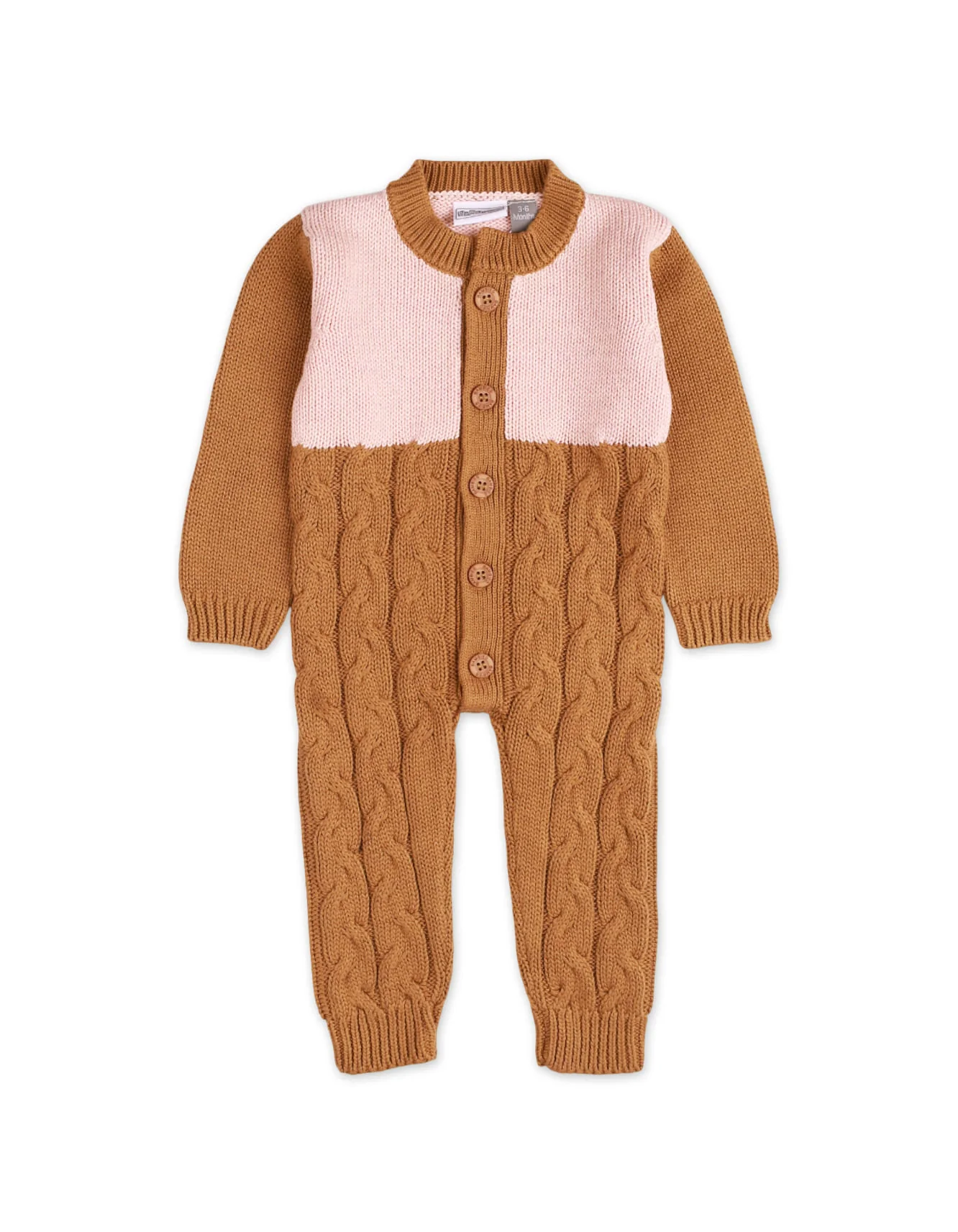 Baby Boys Romper Bambies® Knitted Brown and Pink at Zubaidas Official™ Pakistan