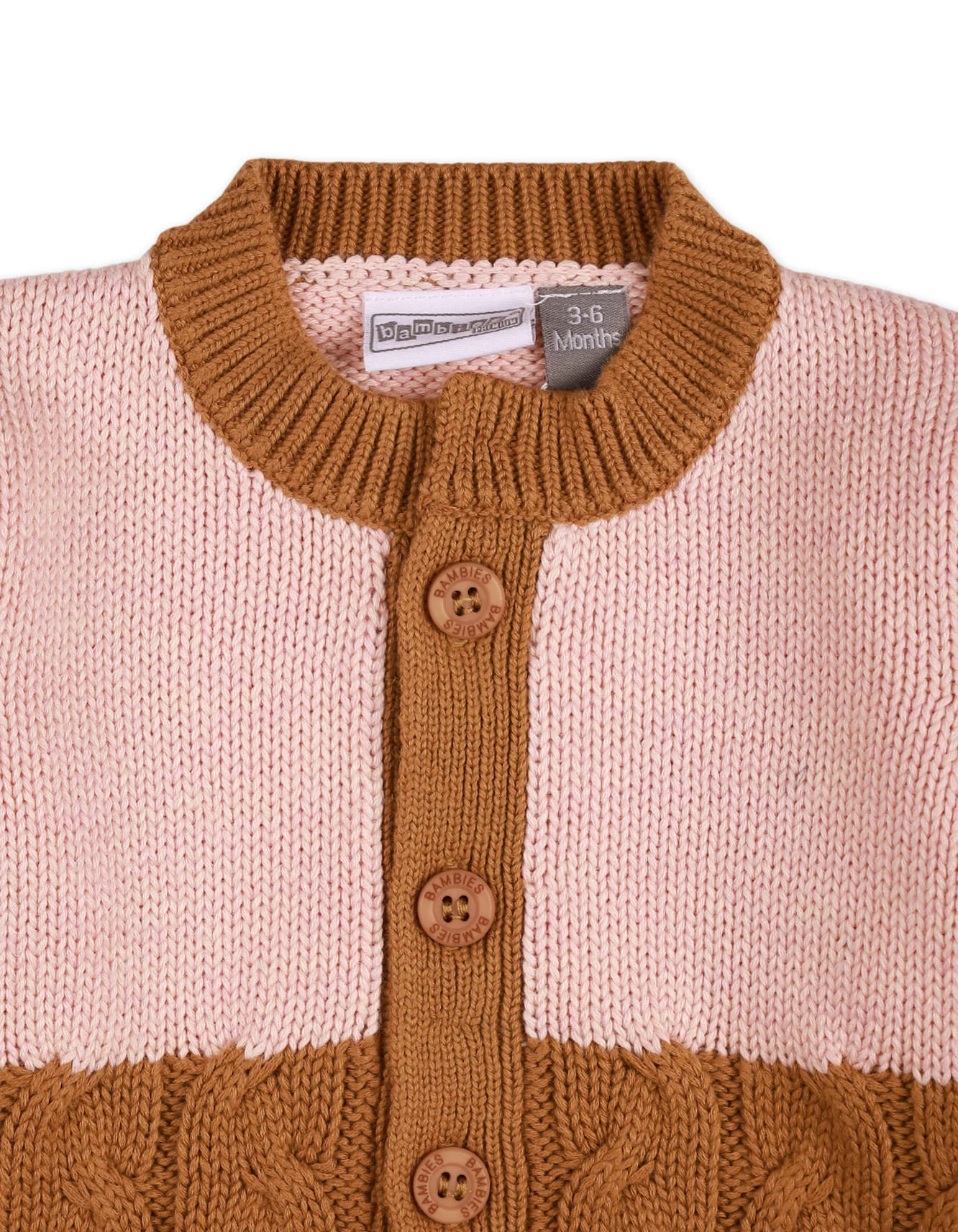 Baby Boys Romper Bambies® Knitted Brown and Pink at Zubaidas Official™ Pakistan - Image 2