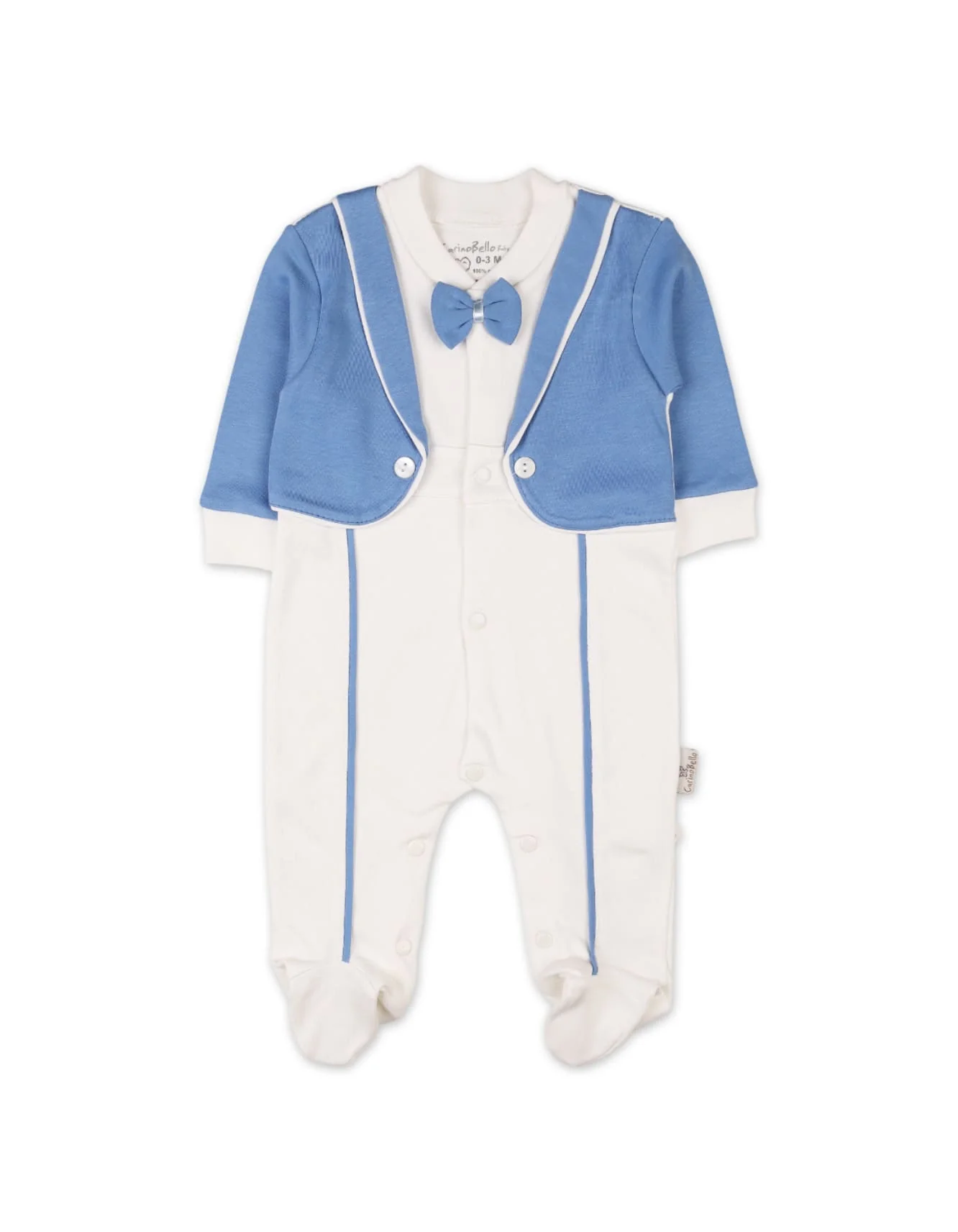 Baby Boys Romper with Cap Light Blue Premium Turkish Collection at Zubaidas - Image 3