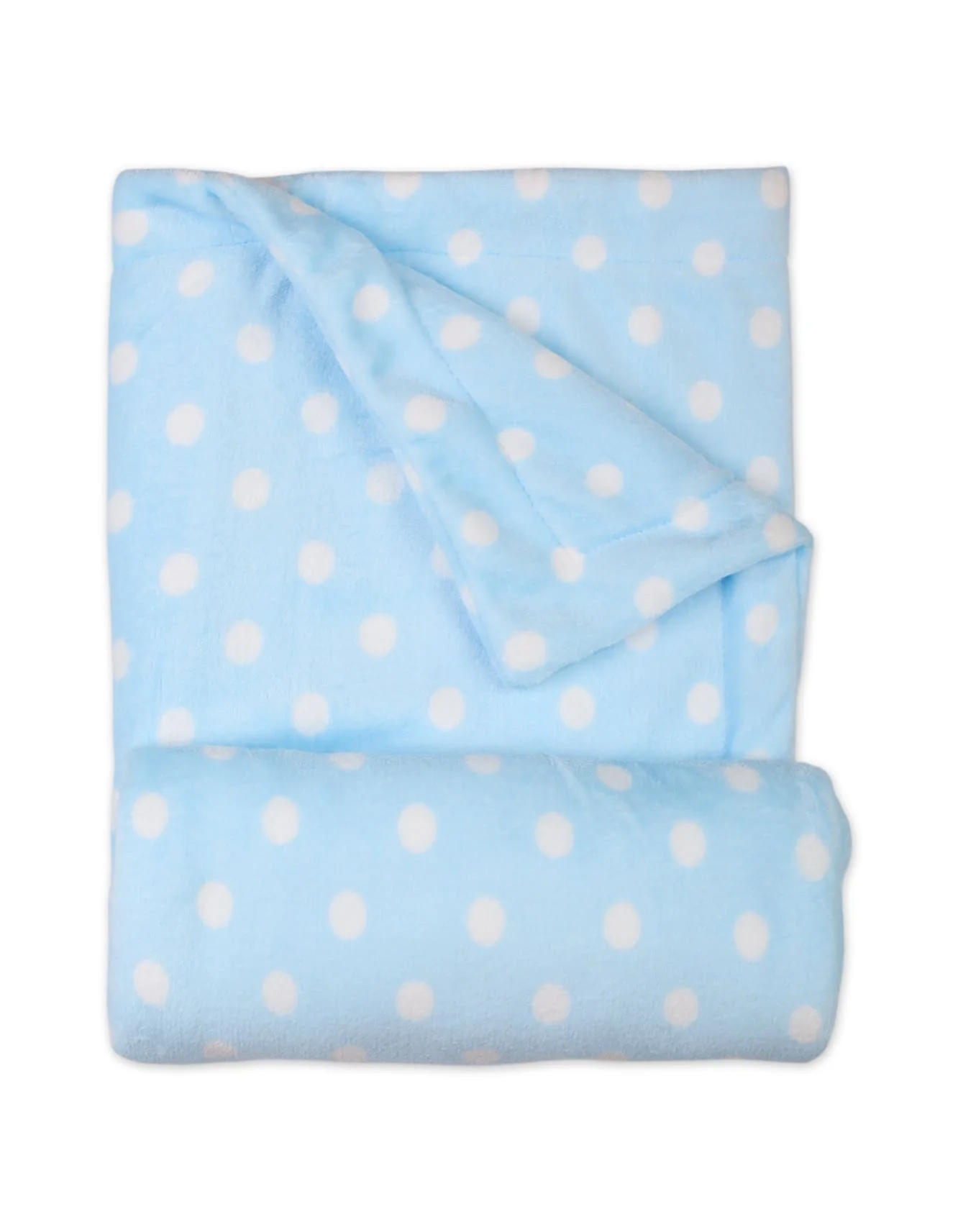 Baby Boys Warm Blankets Bambies Polka Dots Light Blue at Zubaidas