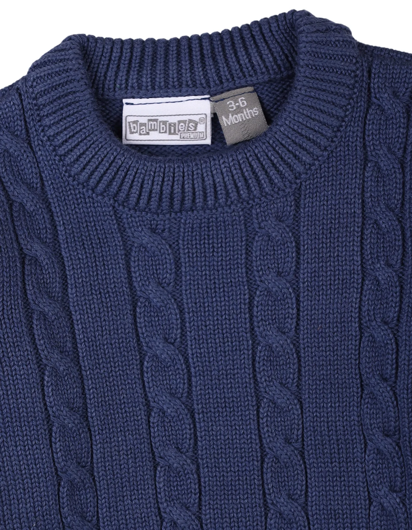 Baby Boys Winter Knitted Sweaters Bambies Cable Knit Navy Blue at Zubaidas - Image 2