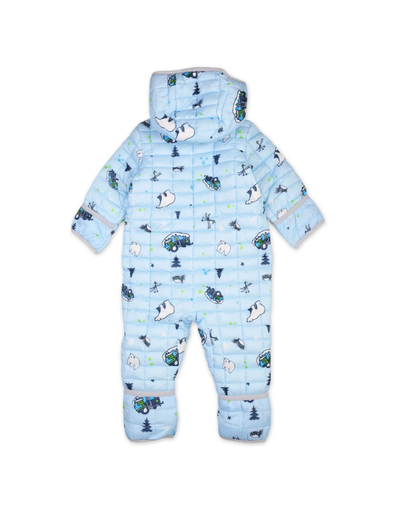 Baby Boys Winter Rompers Quilted Hooded Romper Blue at Zubaidas - Image 3