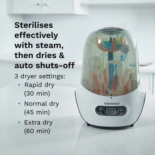 Baby Brezza One Step Baby Bottle Sterilizer and Dryer White BRZ0098 at Zubaidas - Image 6