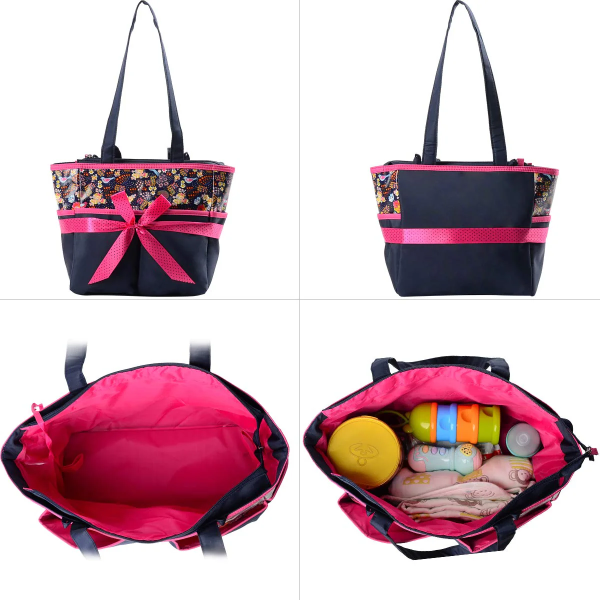 Baby Diaper Bag 5 Pieces Set Bambies Pink BB-MB-038 at Zubaidas - Image 4