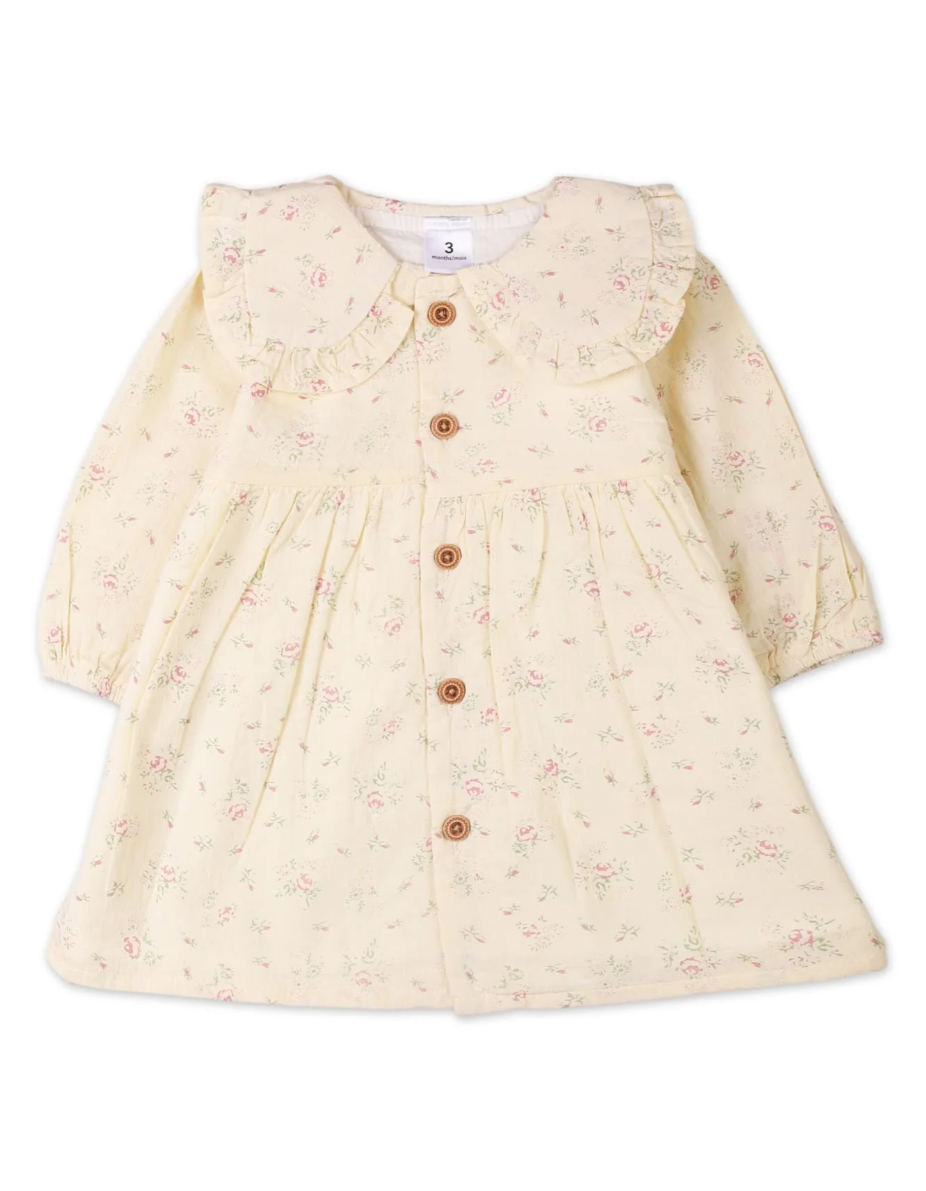 Baby Girls 2 Pieces Winter Outfit Bambies Floral Cream at Zubaidas - Image 2