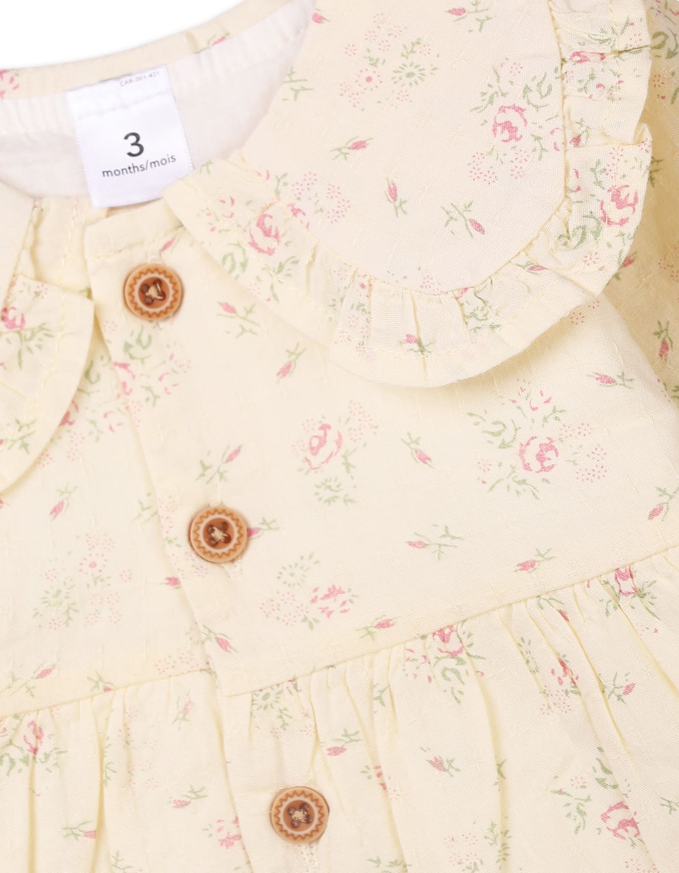 Baby Girls 2 Pieces Winter Outfit Bambies Floral Cream at Zubaidas - Image 4