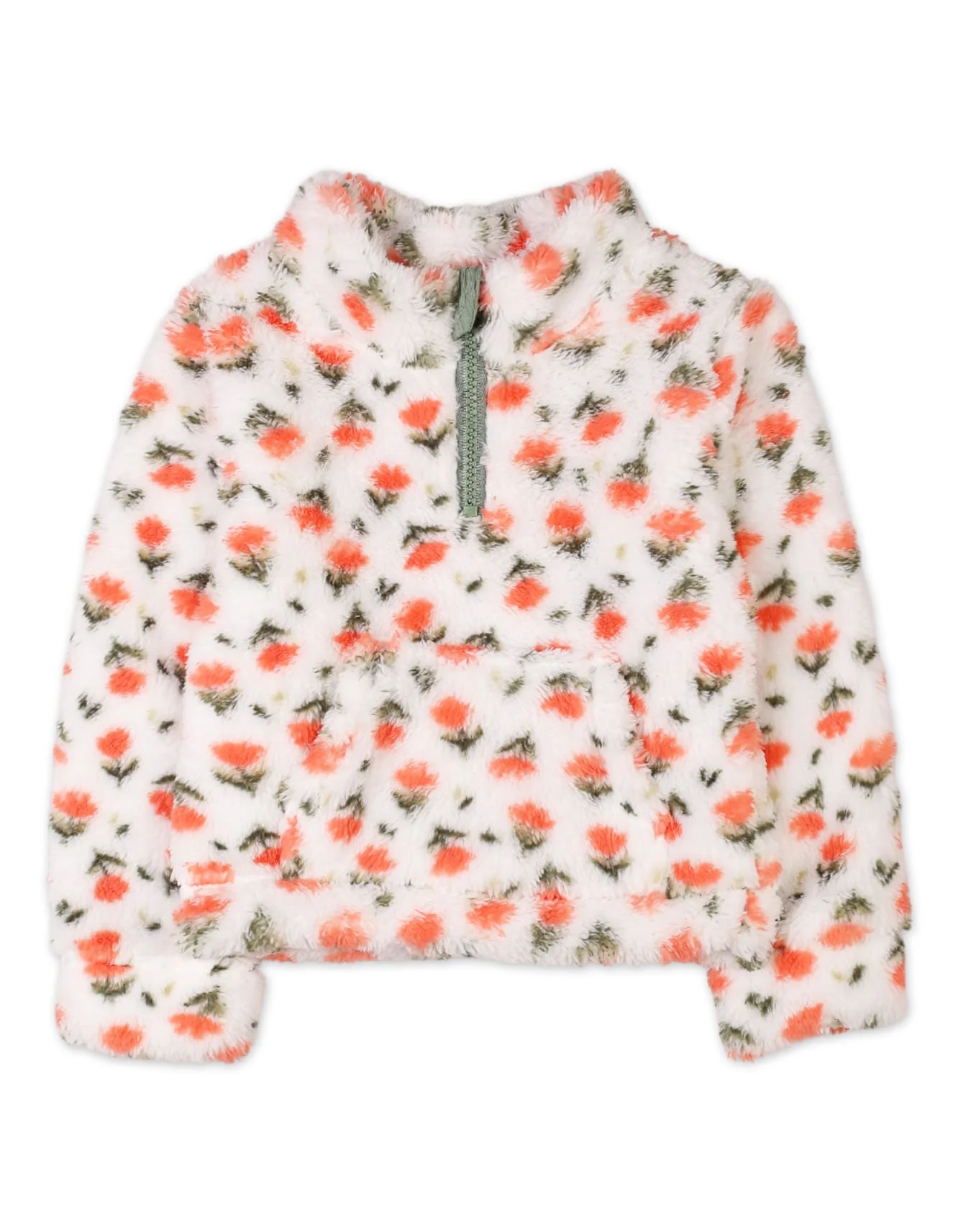 Baby Girls 2 Pieces Winter Outfit Bambies Floral White and Green at Zubaidas - Image 2