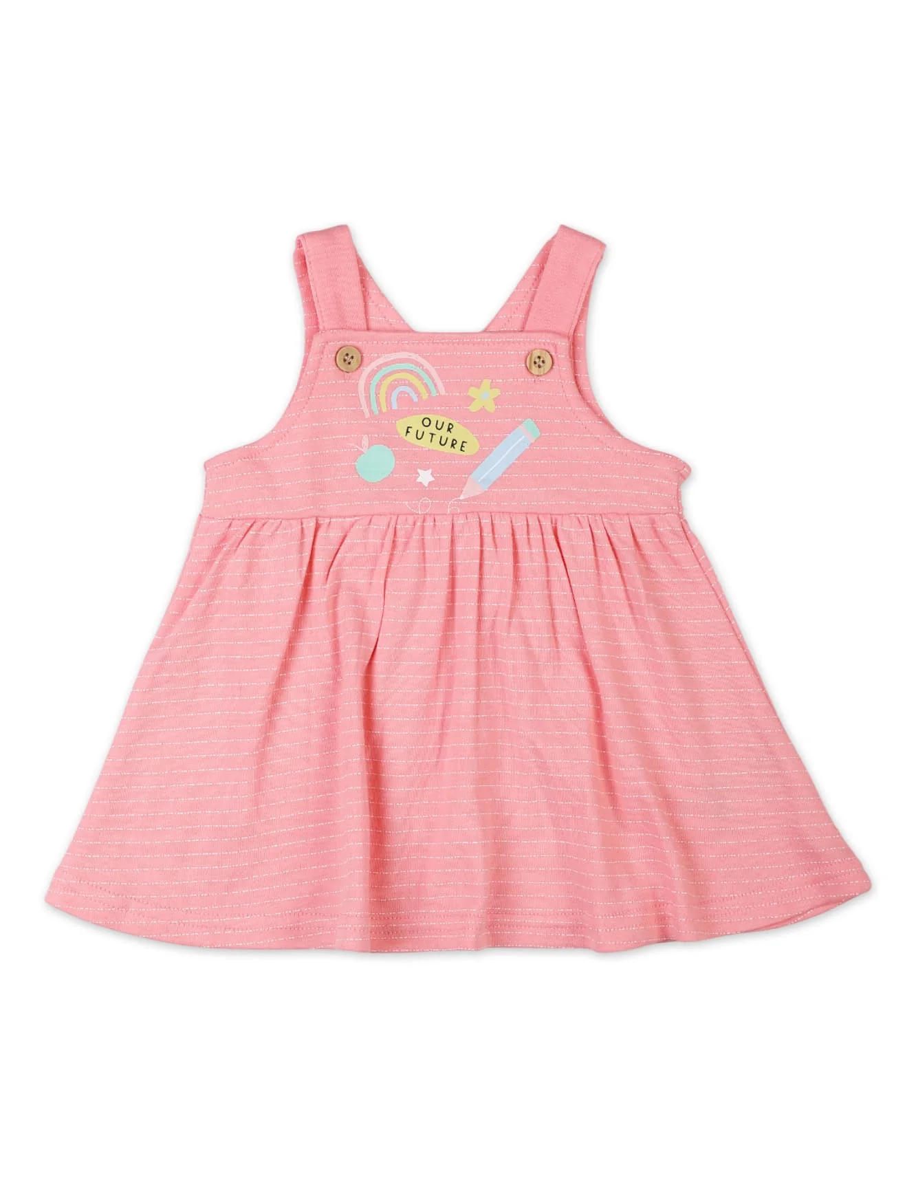 Baby Girls 2 Pieces Winter Pinafore Dress Set Bambies Our Future Pink at Zubaidas - Image 3