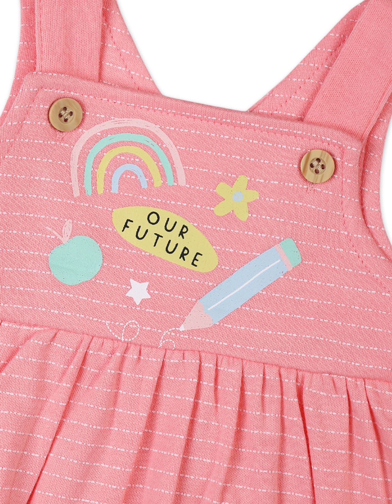 Baby Girls 2 Pieces Winter Pinafore Dress Set Bambies Our Future Pink at Zubaidas - Image 5