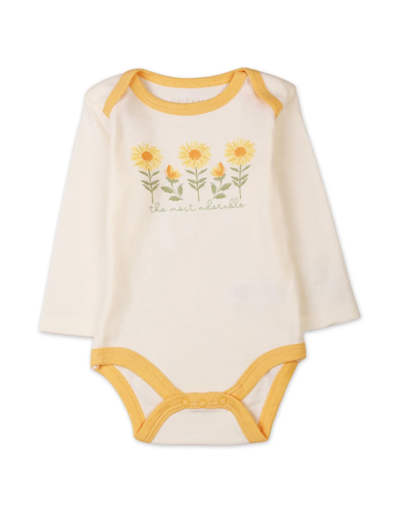 Baby Girls 3 Pieces Winter Bodysuit Sets Bambies Floral Yellow at Zubaidas - Image 2