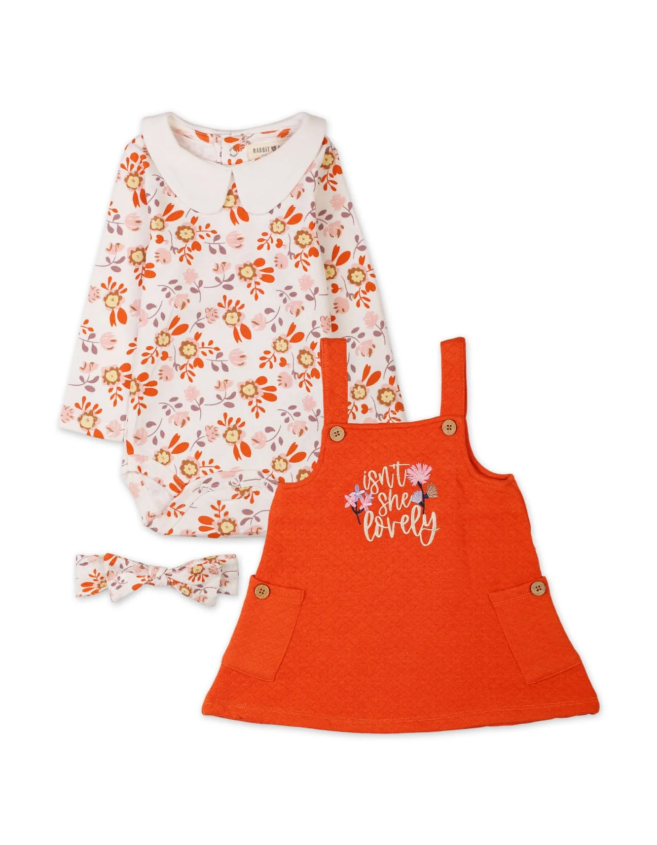 Baby Girls 3 Pieces Winter Dress Sets Bambies Pinafore Red at Zubaidas