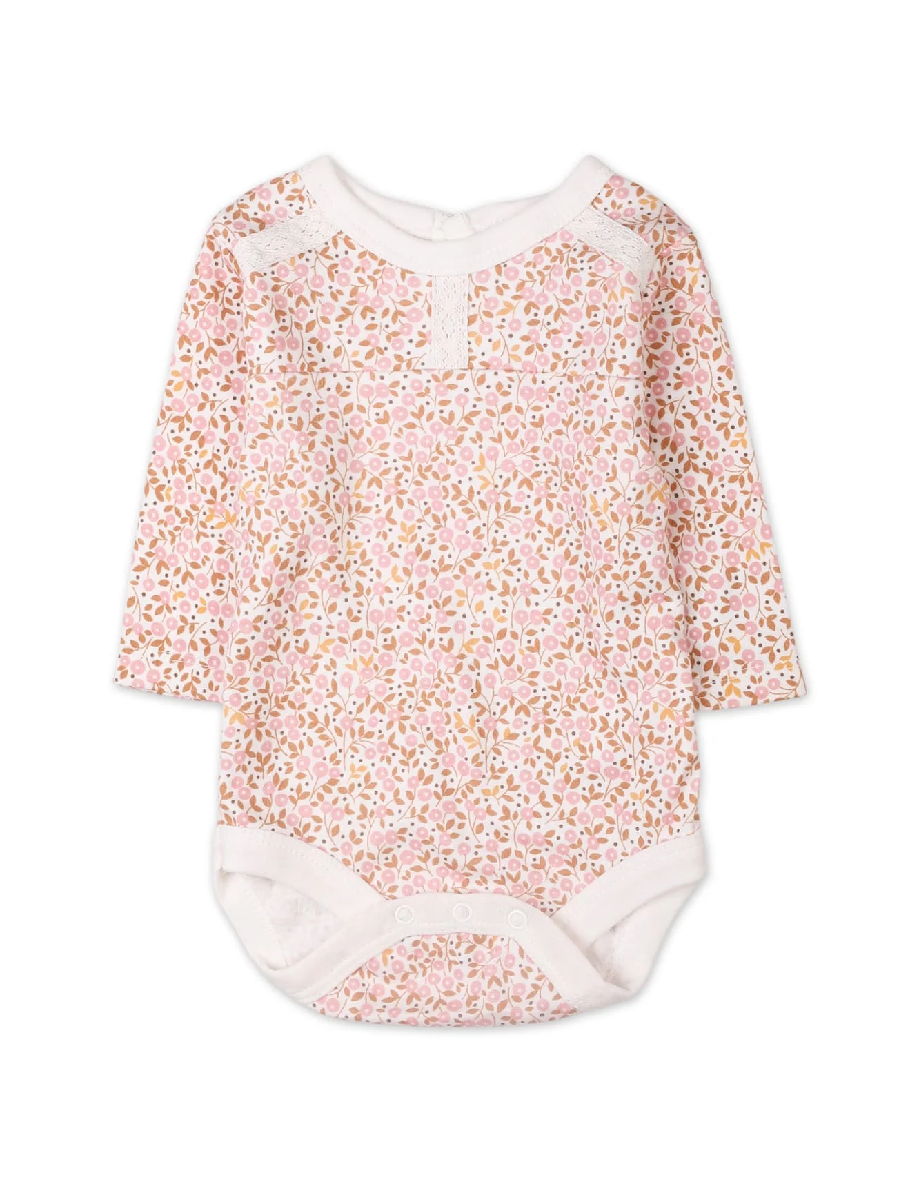 Baby Girls 3 Pieces Winter Fashion Bambies Floral Mustard and Pink at Zubaidas - Image 2