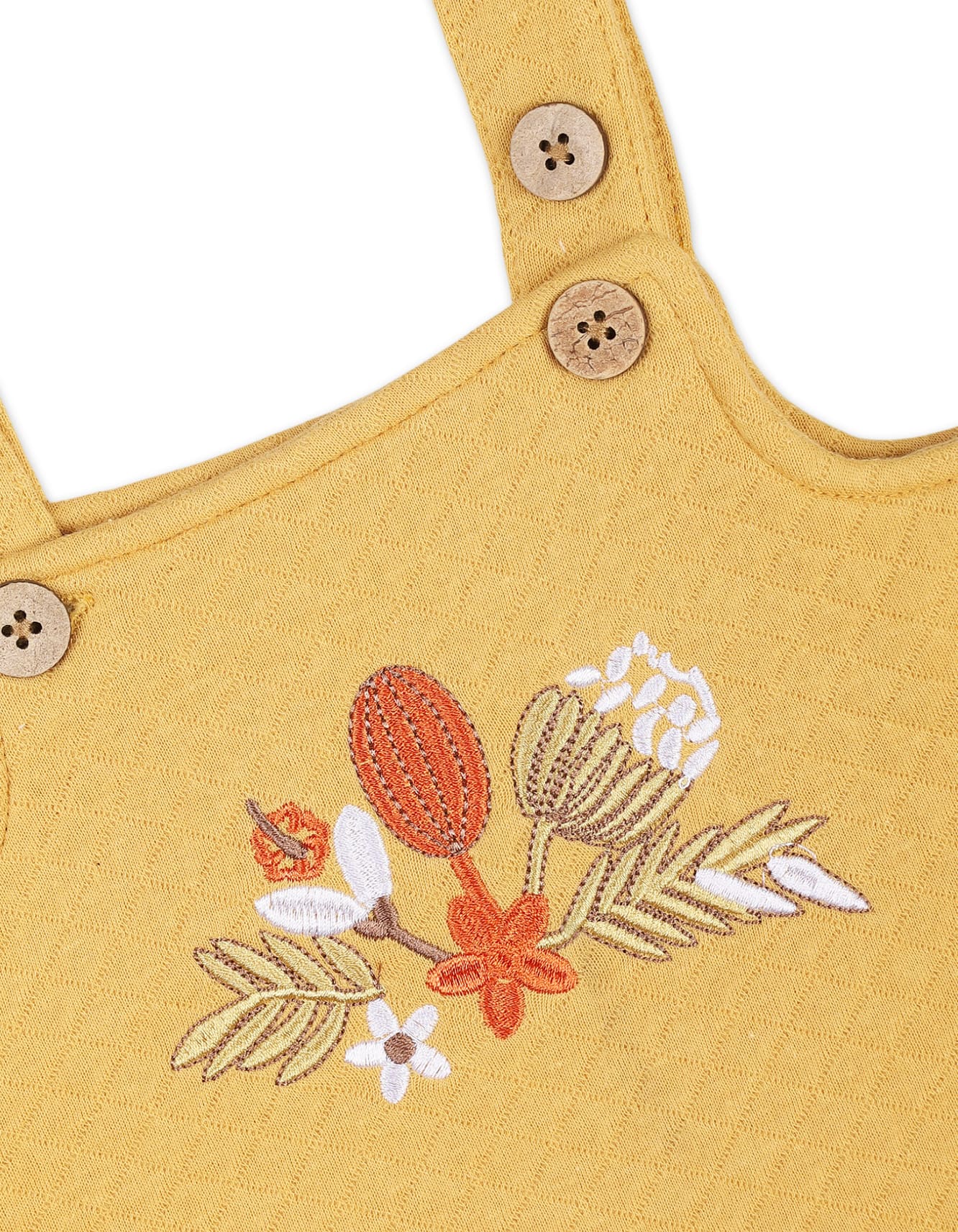 Baby Girls 3 Pieces Winter Pinafore Dress Set Bambies Floral Mustard at Zubaidas - Image 5