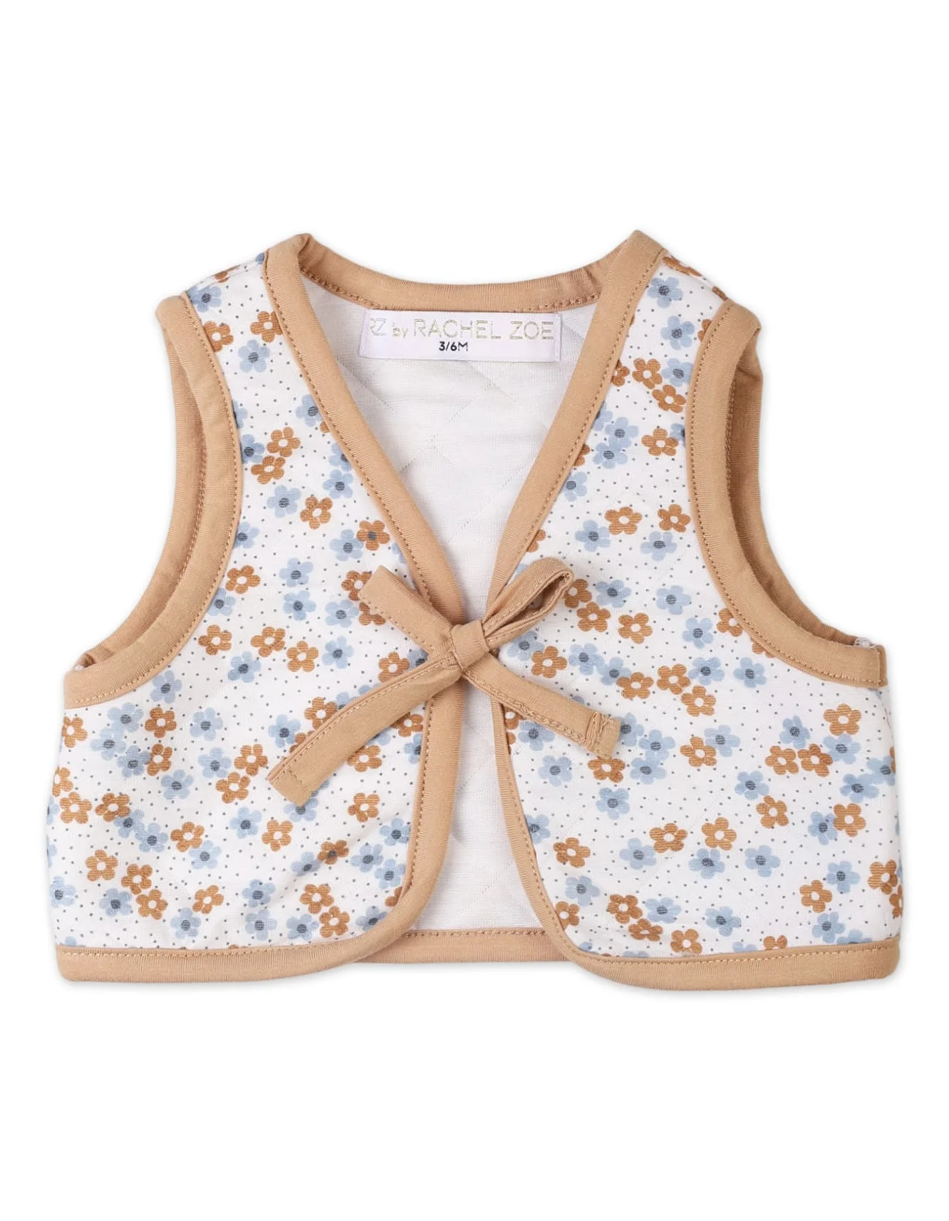 Baby Girls 3 Pieces Winter Suit Sets Bambies Floral Light Brown and Blue at Zubaidas - Image 3