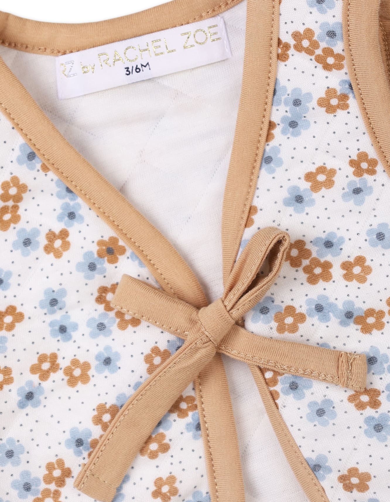 Baby Girls 3 Pieces Winter Suit Sets Bambies Floral Light Brown and Blue at Zubaidas - Image 6