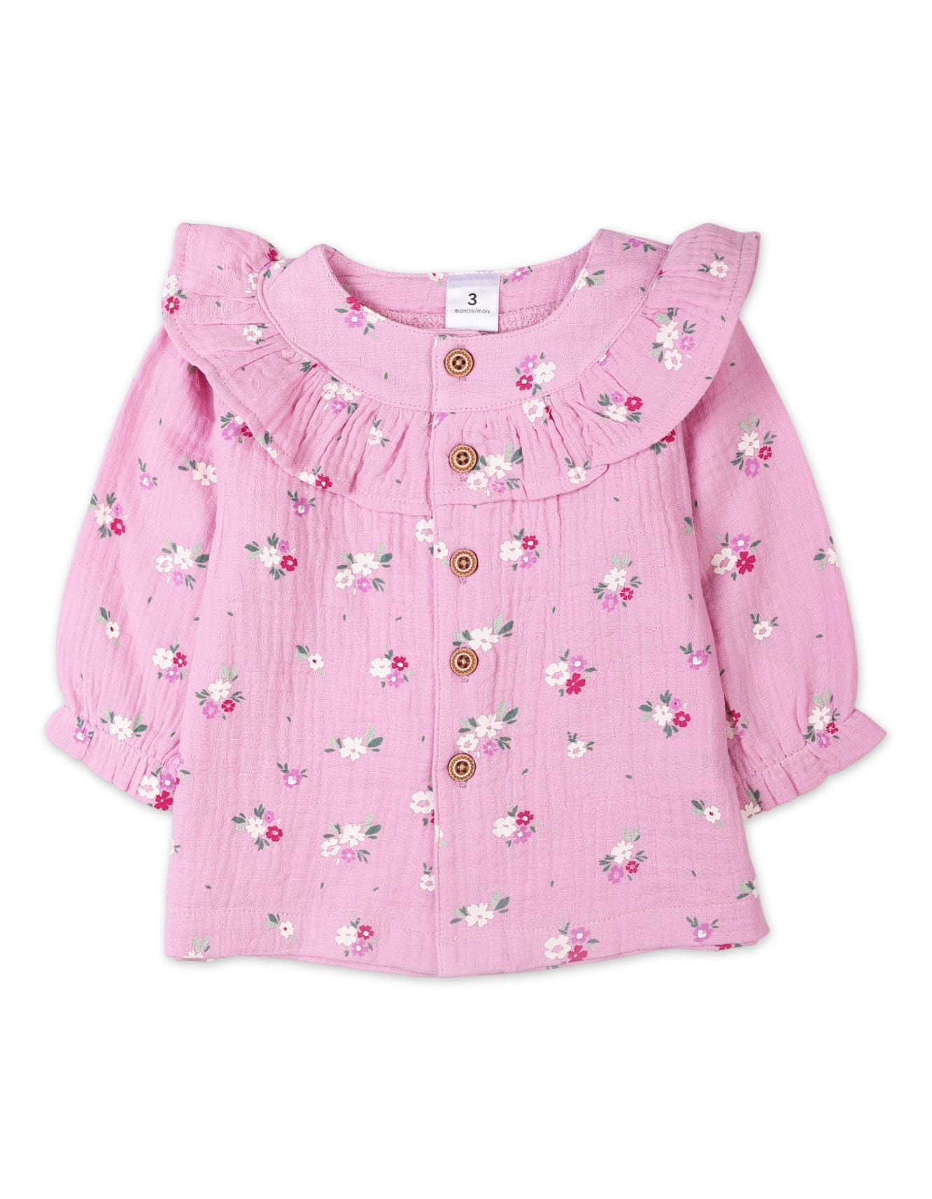 Baby Girls 3 Pieces Winter Suit Sets Bambies Floral Purple and White at Zubaidas - Image 2