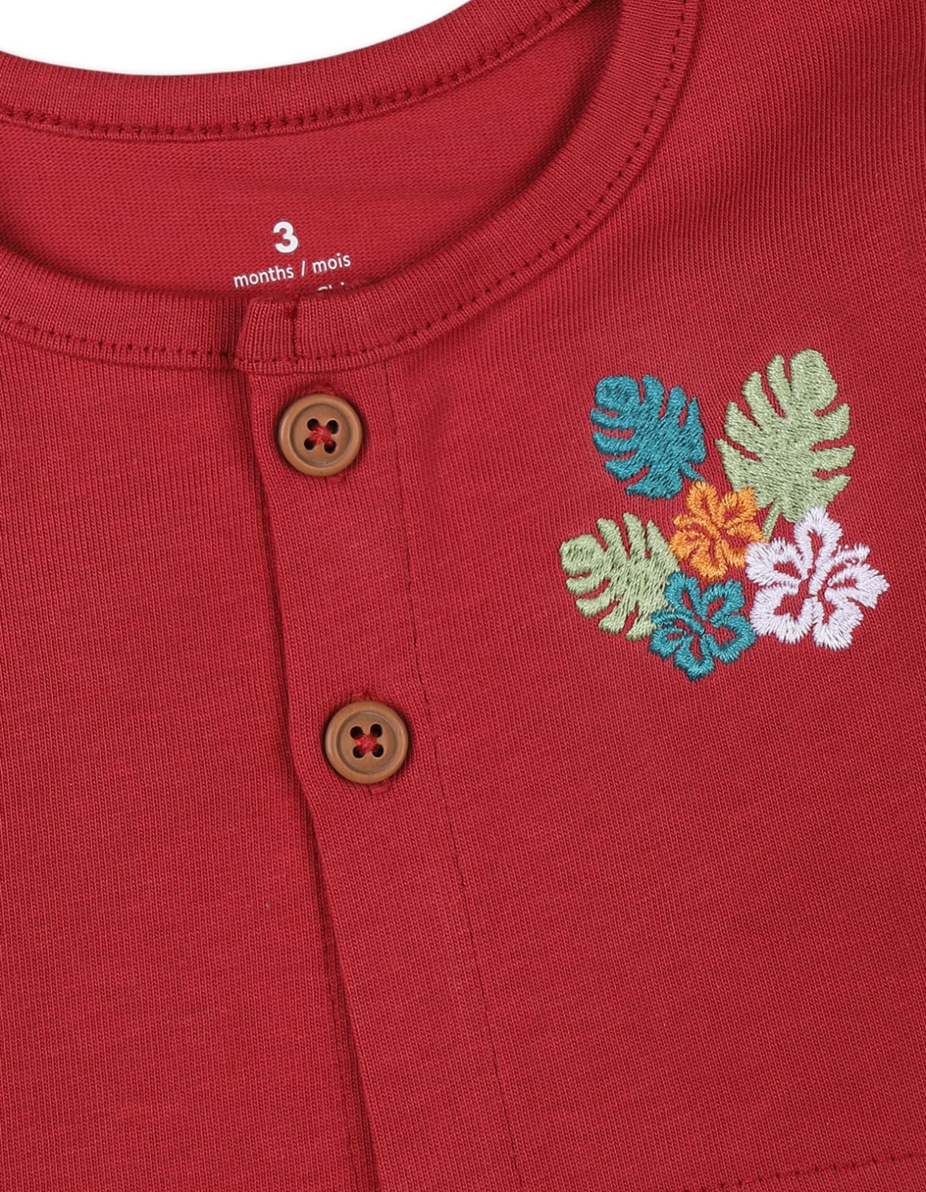 Baby Girls 3 Pieces Winter Suit Sets Bambies Tropical Leaf Red at Zubaidas - Image 3