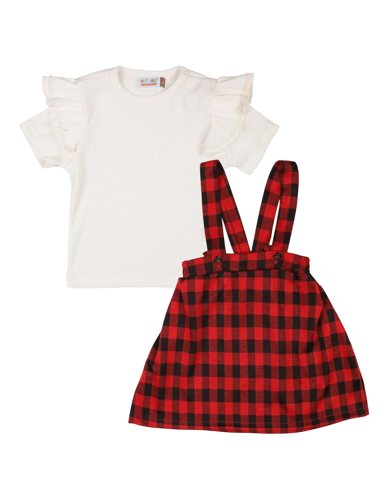 Baby Girls and Girls 2 Pieces Winter Suit Bambies Plaid Red and Black at Zubaidas