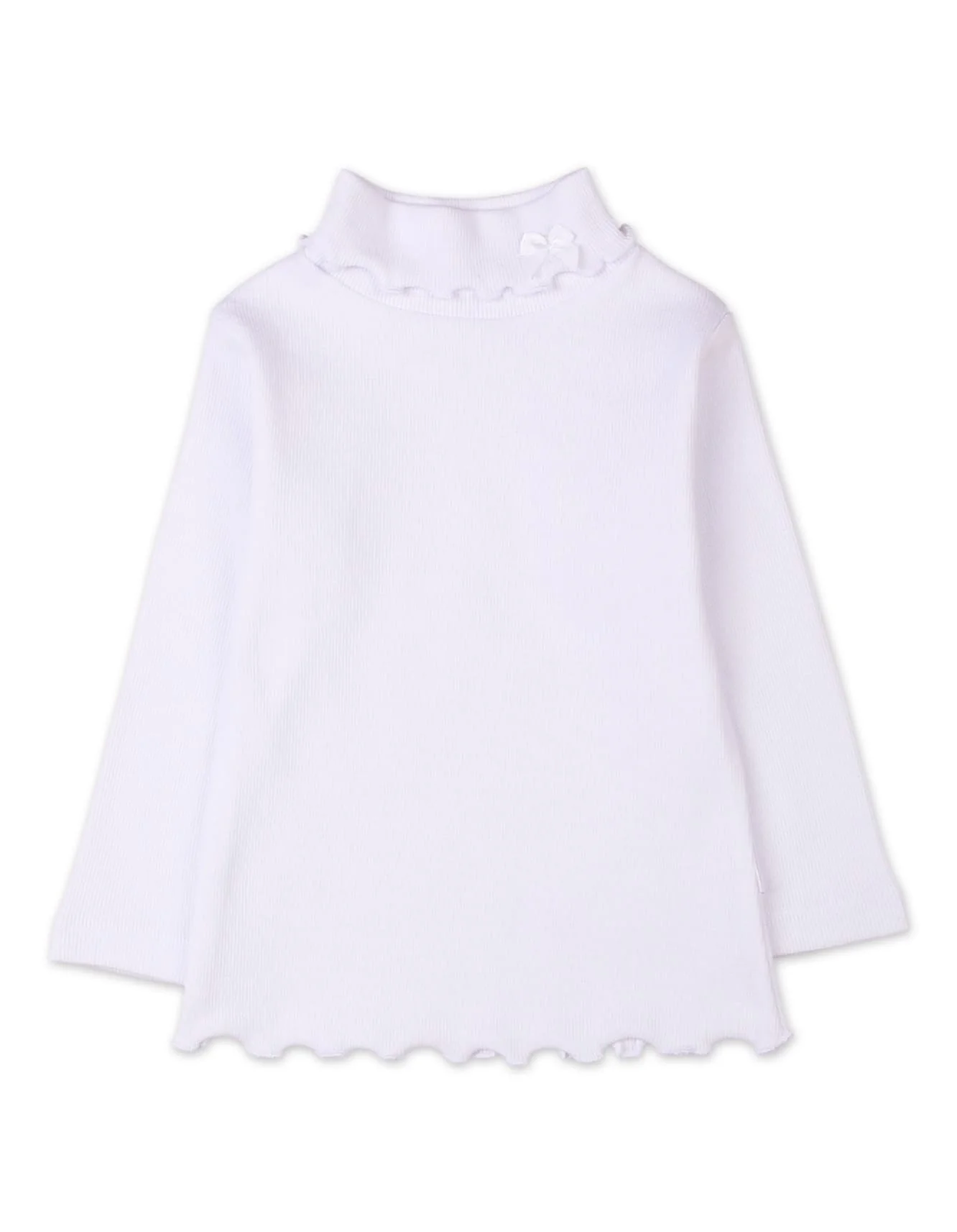 Baby Girls and Girls High Neck with Bow Bambies White at Zubaidas