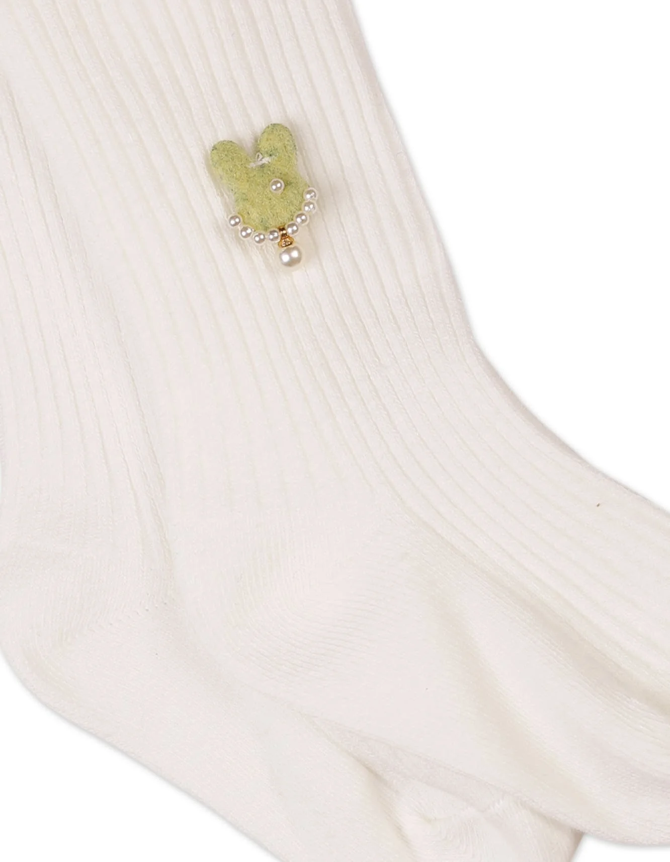 Baby Girls and Girls Leggings Bambies Bunny Applique Off White at Zubaidas - Image 2