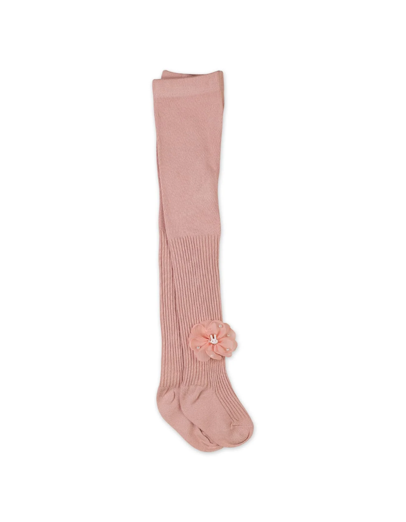 Baby Girls and Girls Leggings Bambies Ribbed Floral Pink at Zubaidas