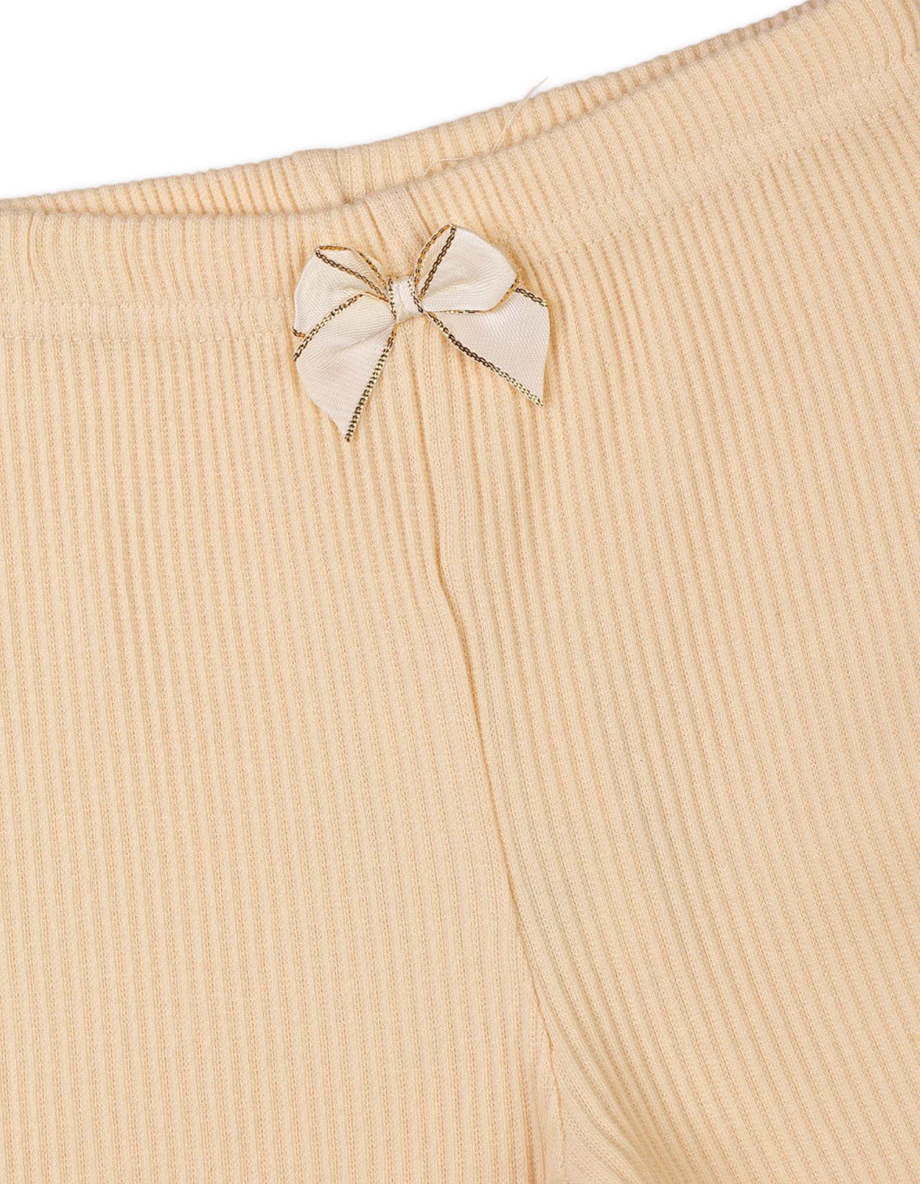 Baby Girls and Girls Ribbed Trousers Bambies Bow Beige at Zubaidas - Image 2