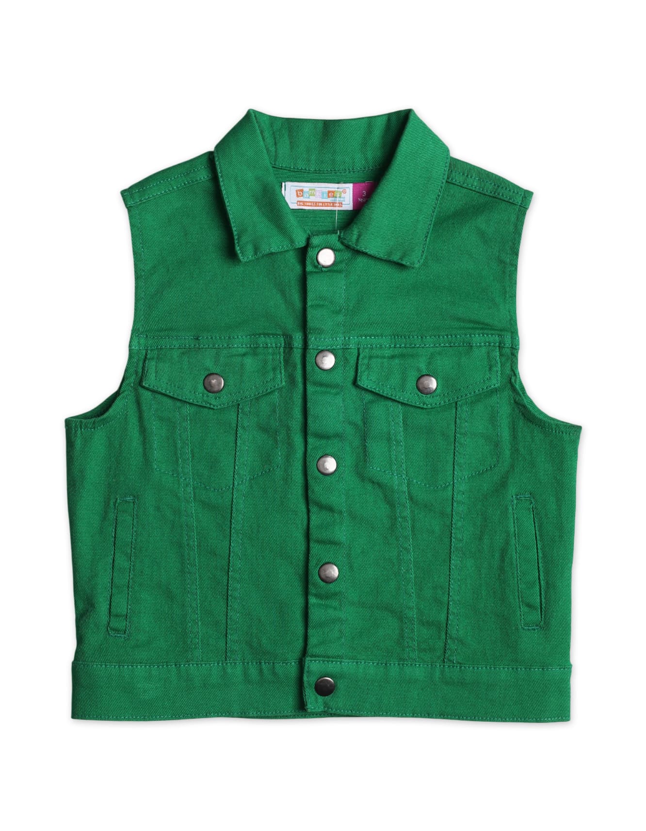 Baby Girls and Girls Winter Sleeveless Jacket Bambies Green at Zubaidas
