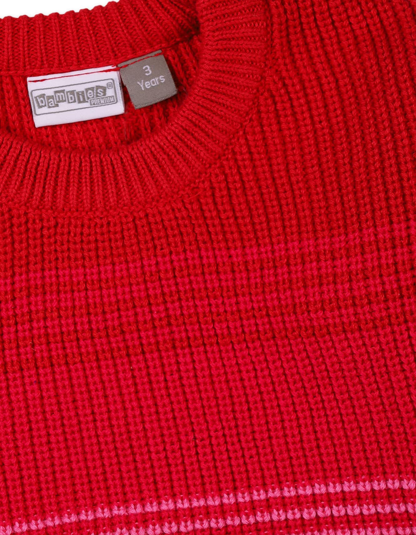 Baby Girls and Girls Winter Knitwears Bambies Striped Red and Pink at Zubaidas - Image 2