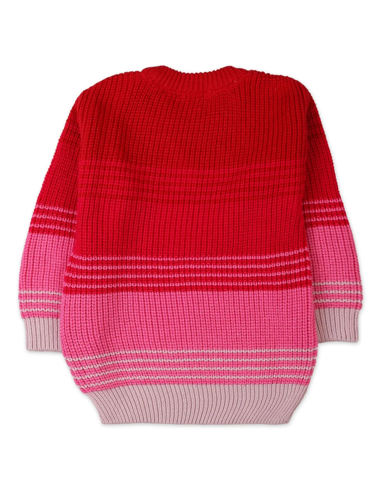 Baby Girls and Girls Winter Knitwears Bambies Striped Red and Pink at Zubaidas - Image 3