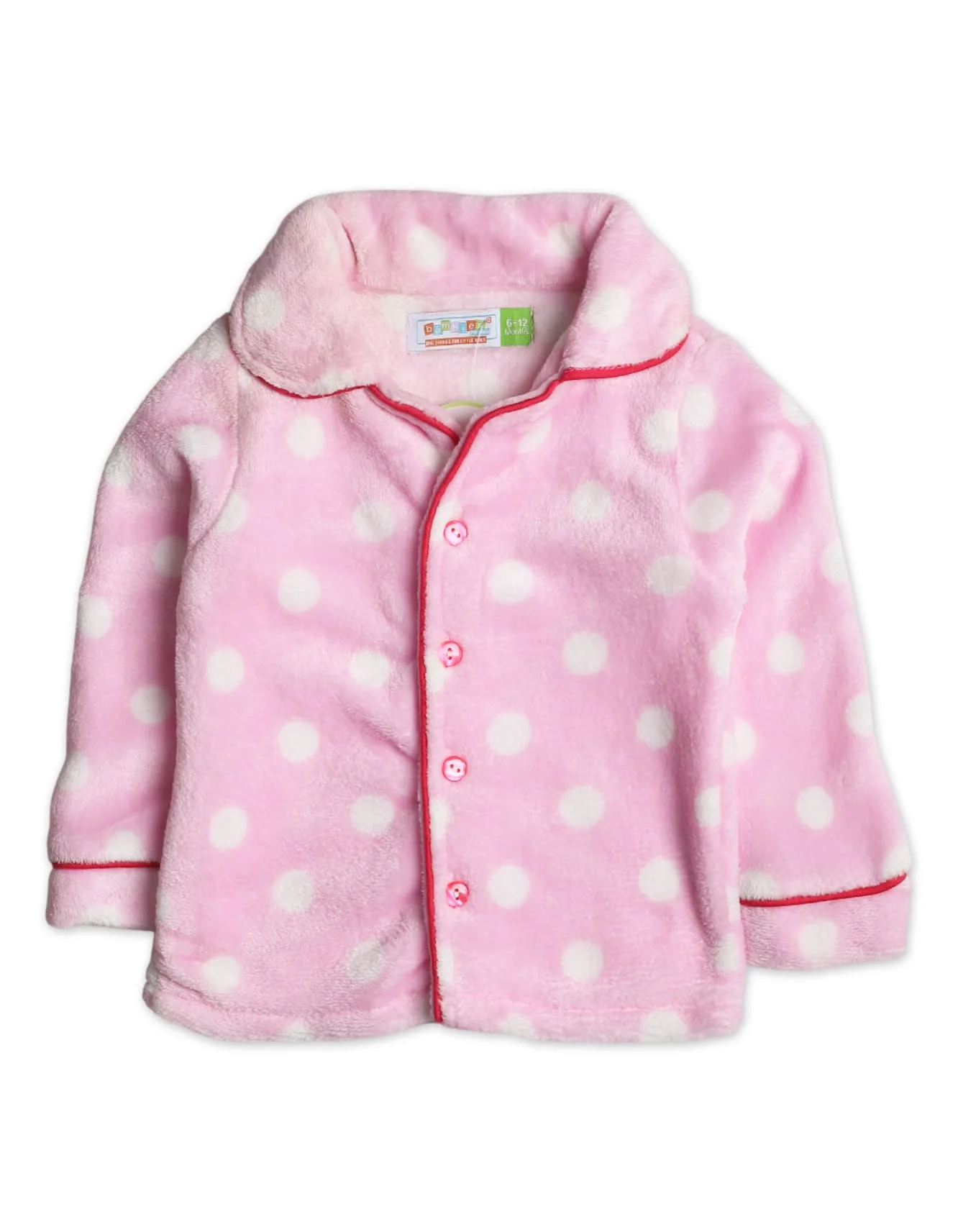Baby Girls and Girls Winter Night Suits Bambies Dots Pink at Zubaidas - Image 2
