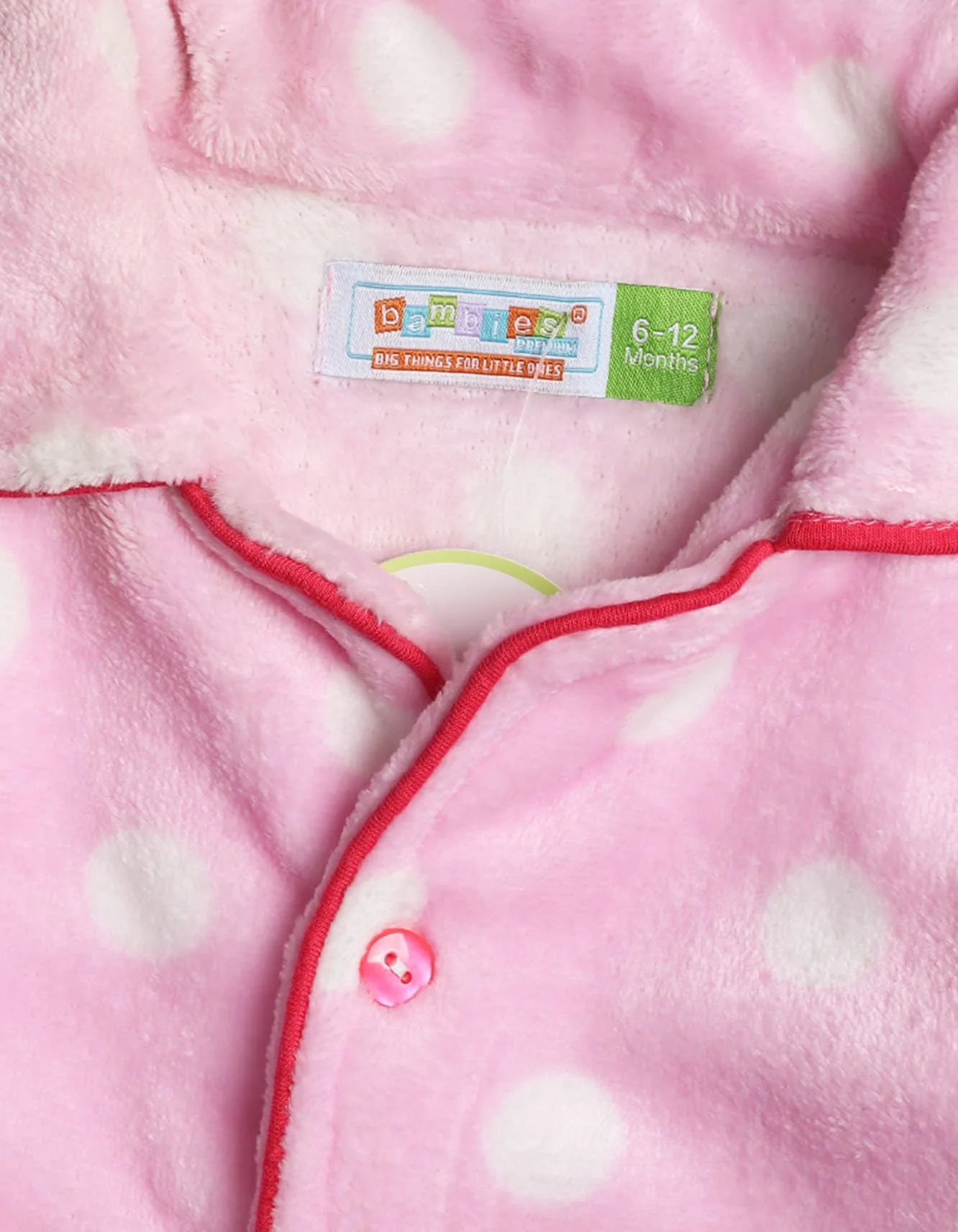 Baby Girls and Girls Winter Night Suits Bambies Dots Pink at Zubaidas - Image 4