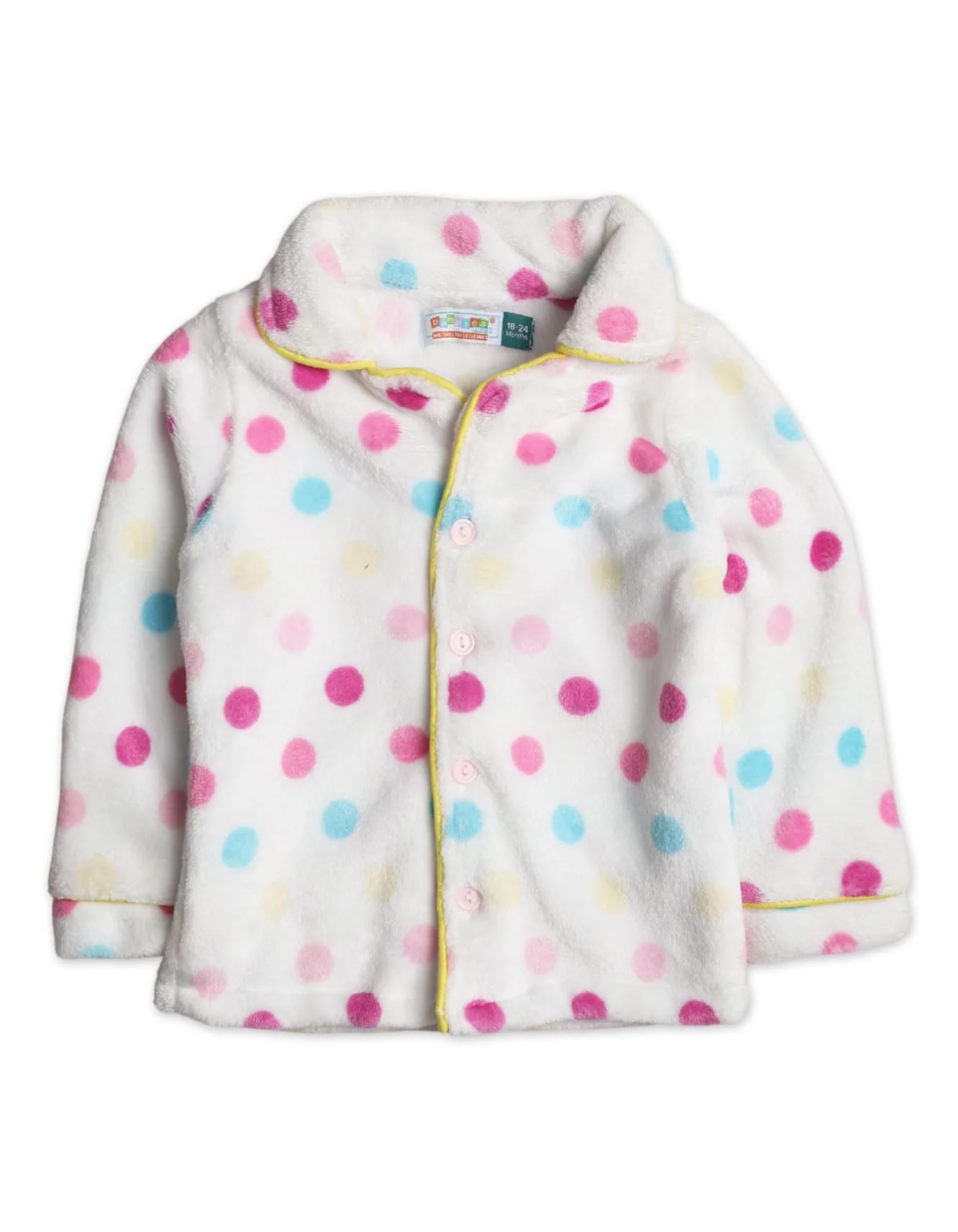 Baby Girls and Girls Winter Night Suits Bambies Multi Color Dots at Zubaidas - Image 2