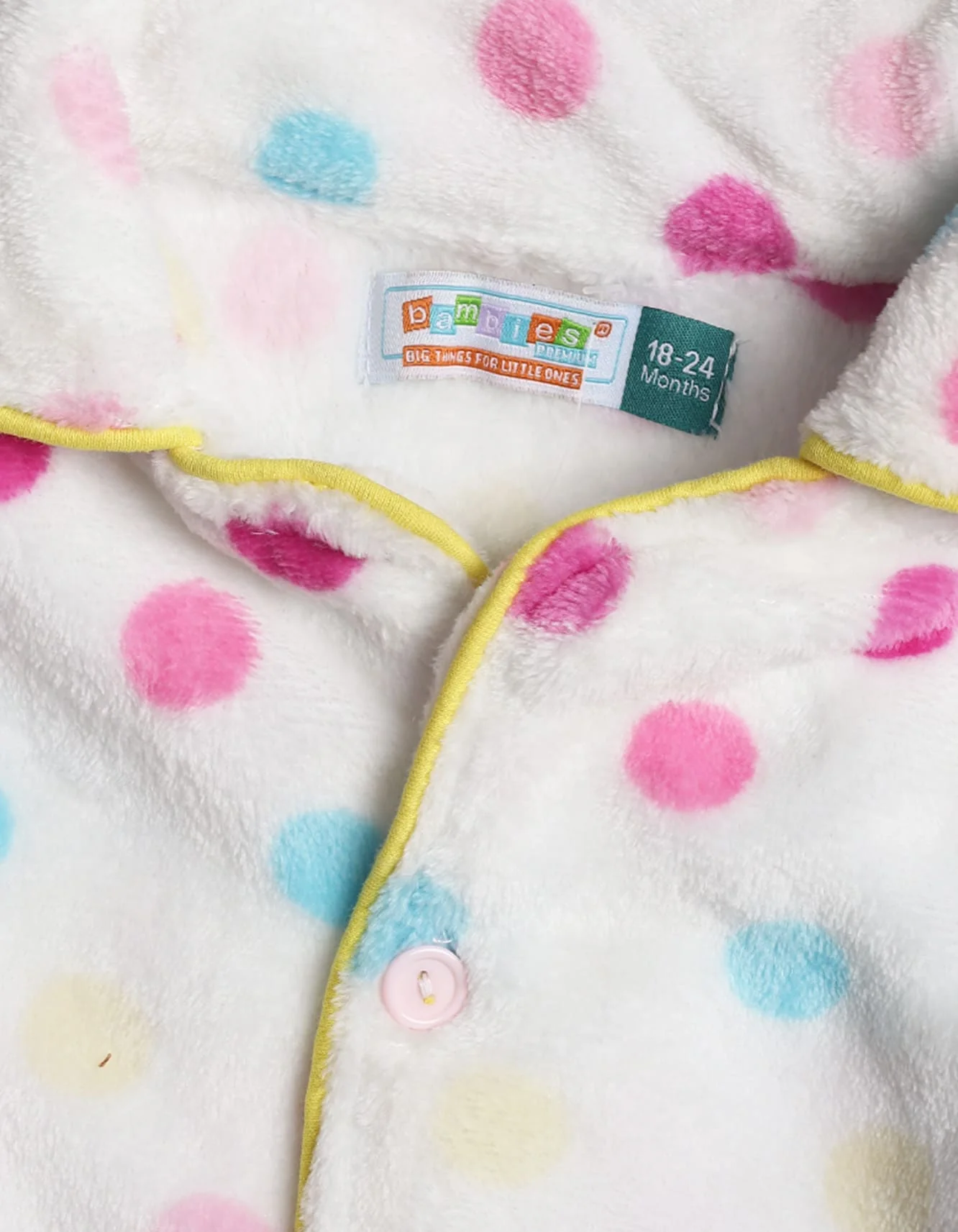 Baby Girls and Girls Winter Night Suits Bambies Multi Color Dots at Zubaidas - Image 4
