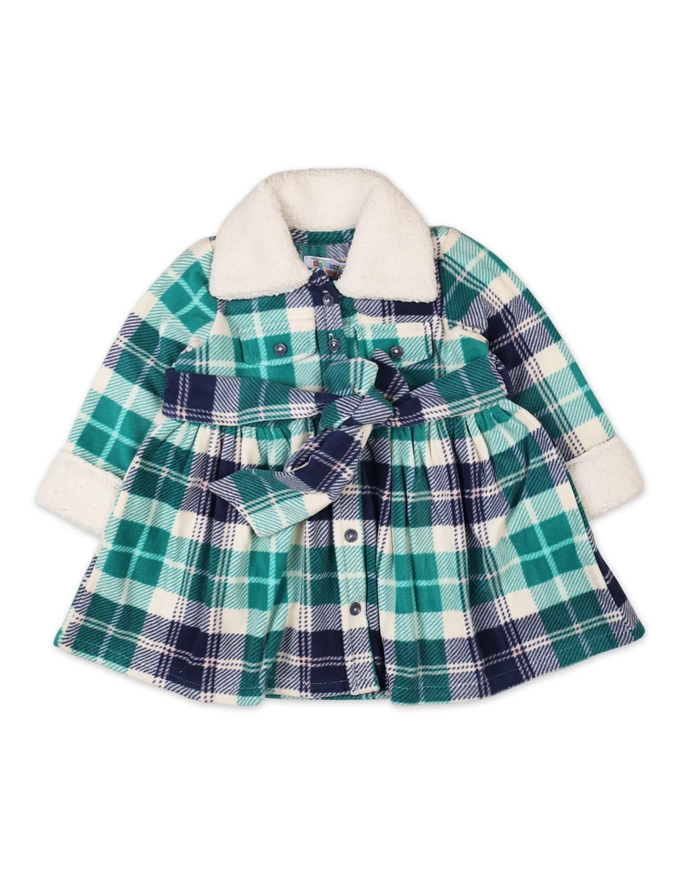 Baby Girls and Girls Winter Outfits Bambies Checked Green at Zubaidas