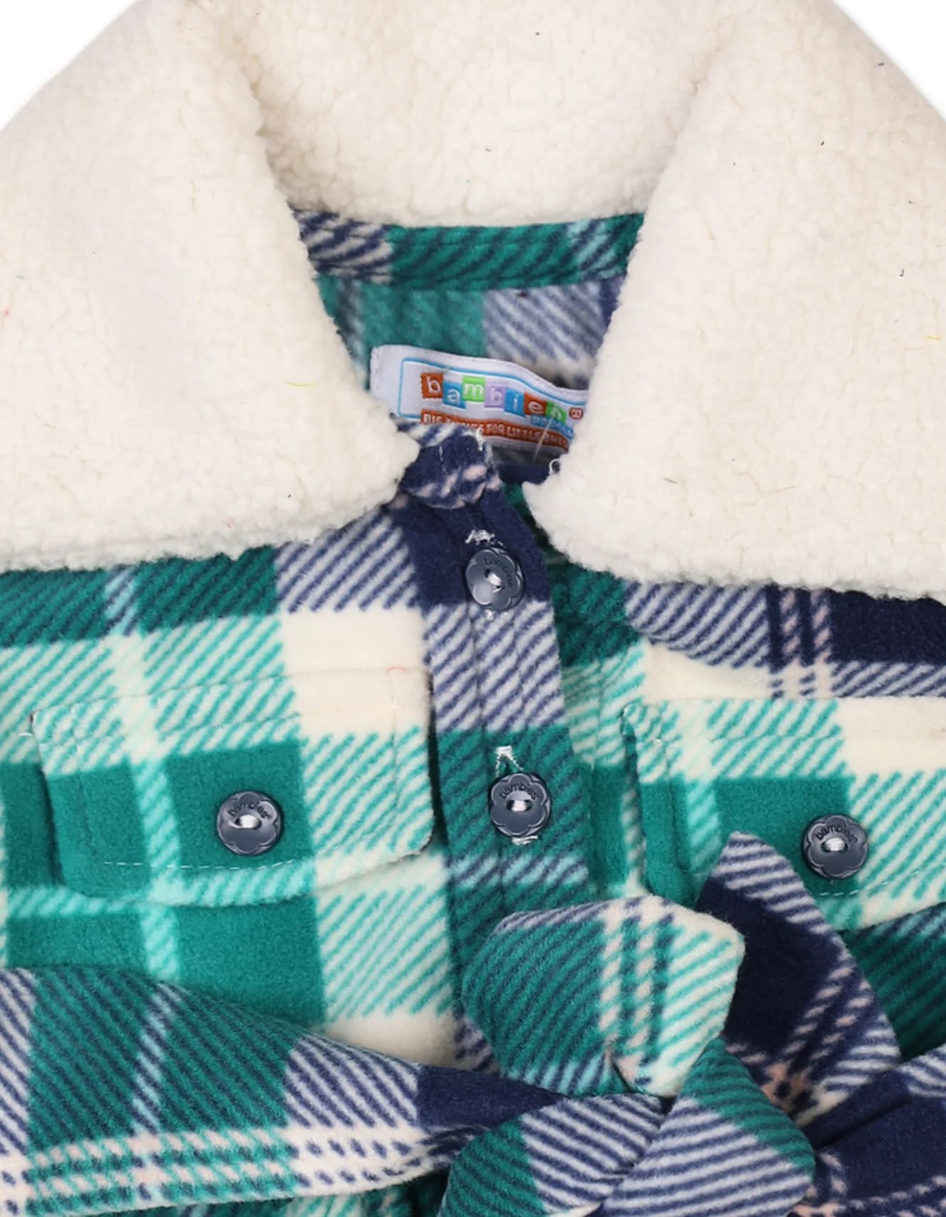 Baby Girls and Girls Winter Outfits Bambies Checked Green at Zubaidas - Image 2