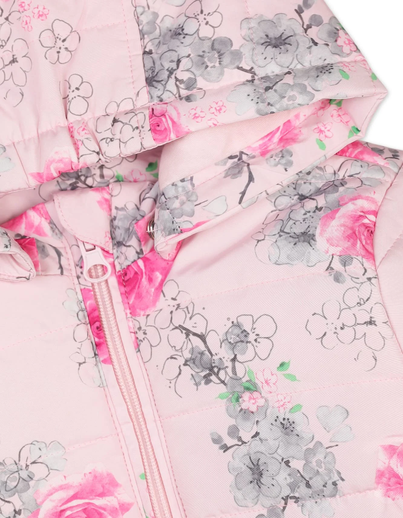 Baby Girls and Girls Winter Padded Coats Bambies Floral Pink at Zubaidas - Image 2