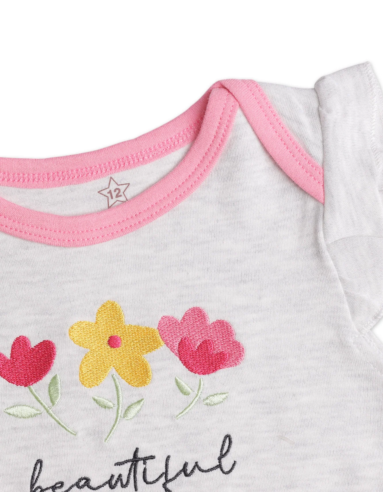 Baby Girls Bodysuits 3 Piece Bambies® Grey, Pink and Purple at Zubaidas Official™ Pakistan - Image 2