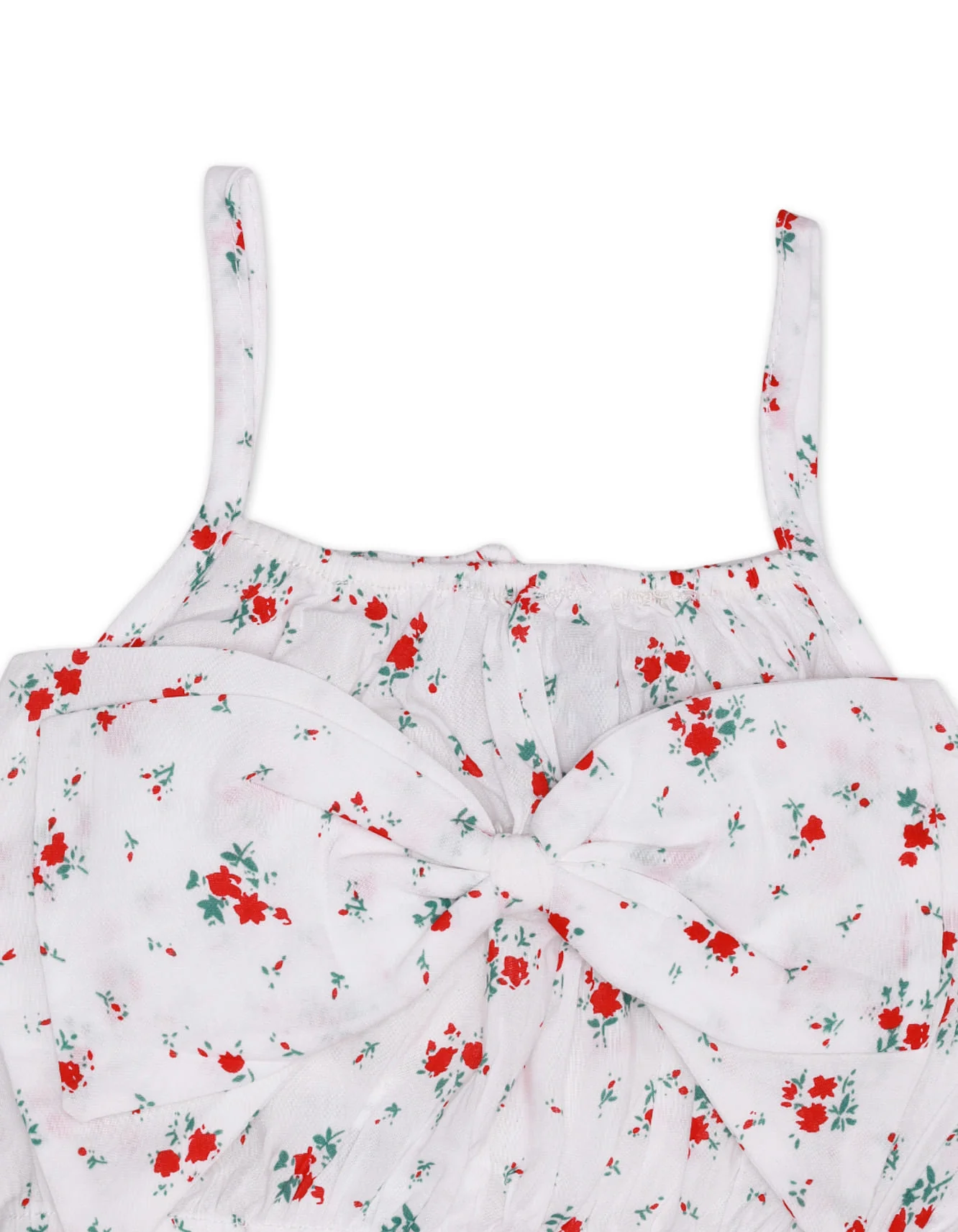 Baby Girls BodySuits Bambies® White with Red Floral Print and Front Bow at Zubaidas Official™ Pakistan - Image 2