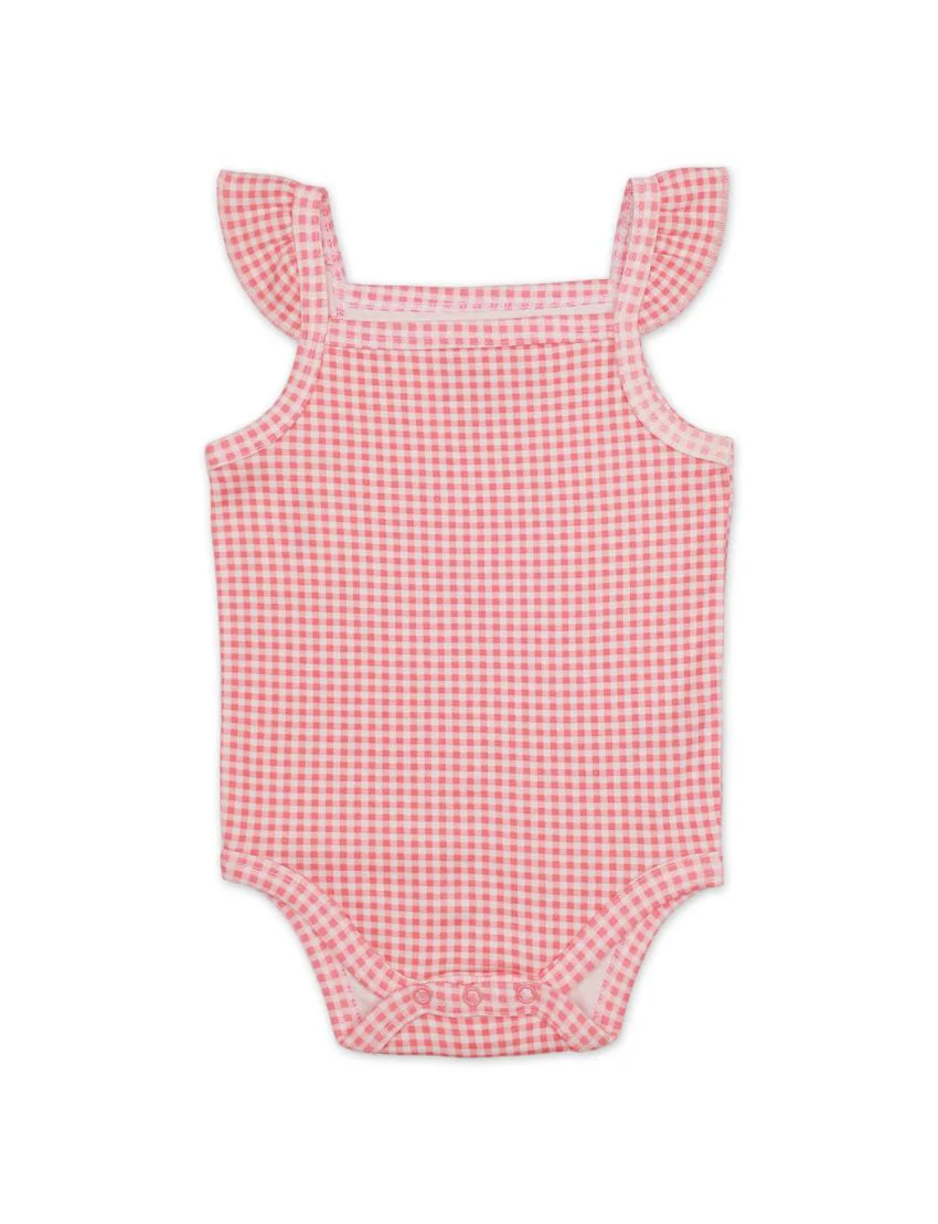 Baby Girls BodySuits Bambies® Pink Checked Sleeveless at Zubaidas Official™ Pakistan