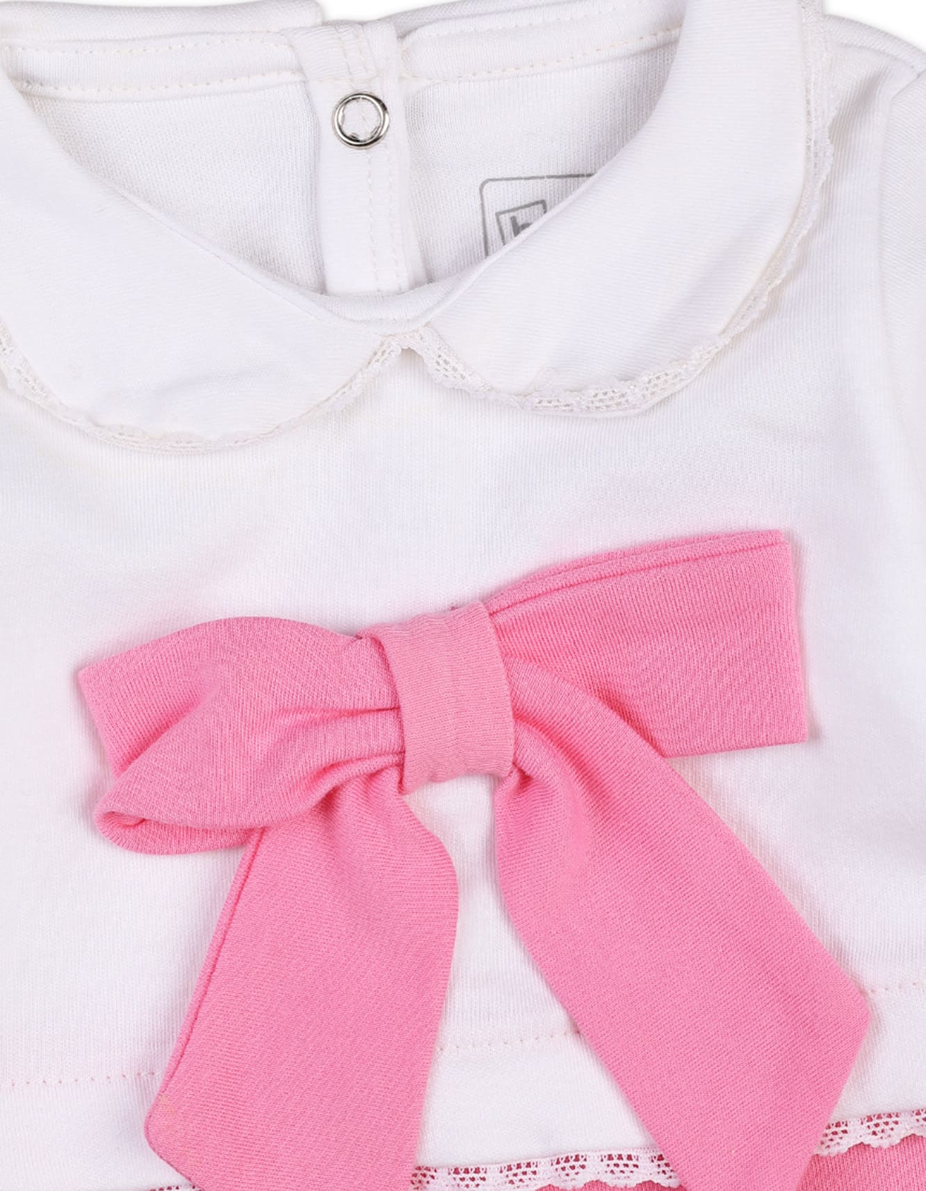 Baby Girls Rompers Bambies Bow Pink and White at Zubaidas - Image 2